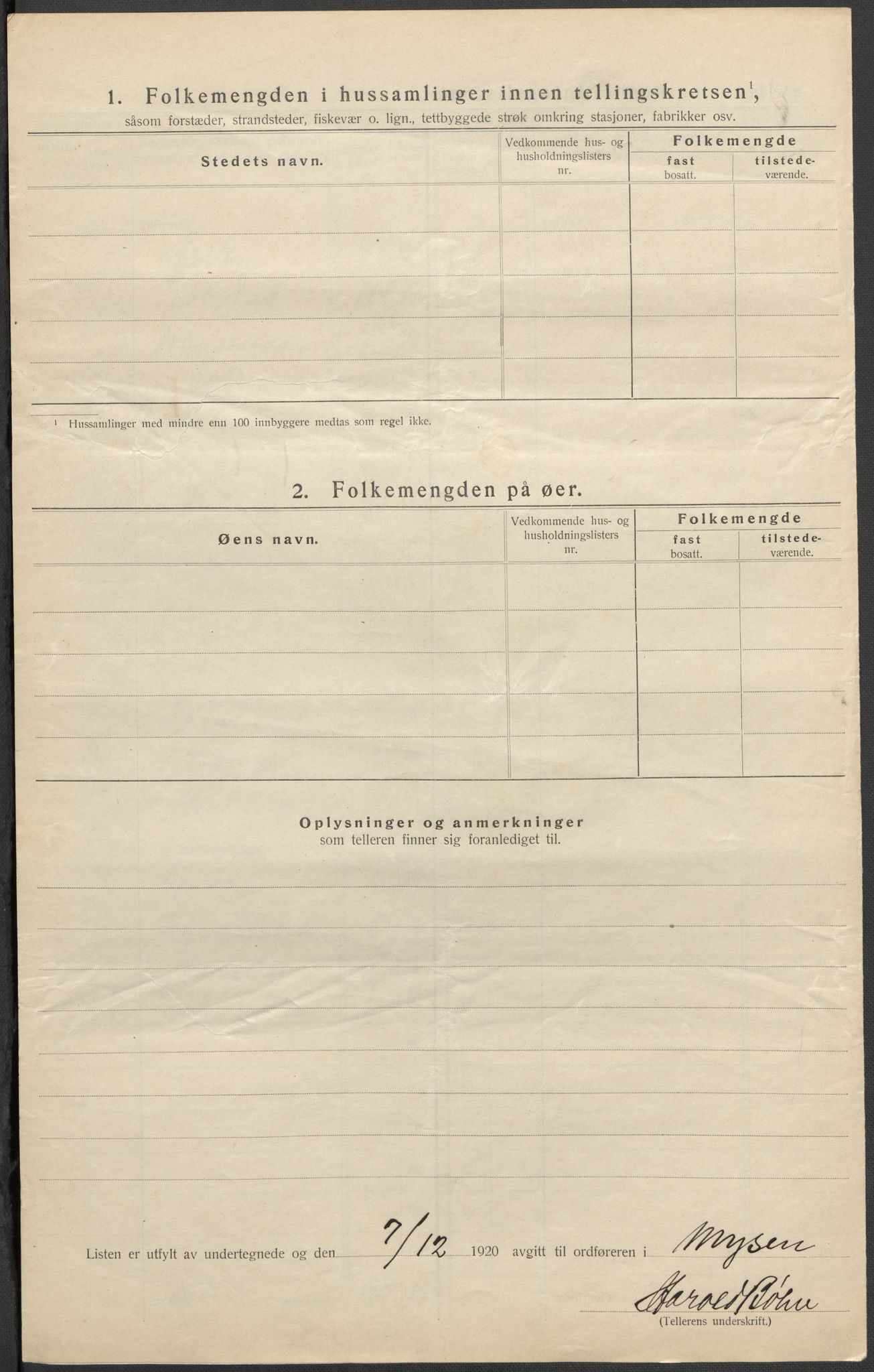 SAO, 1920 census for Mysen, 1920, p. 24