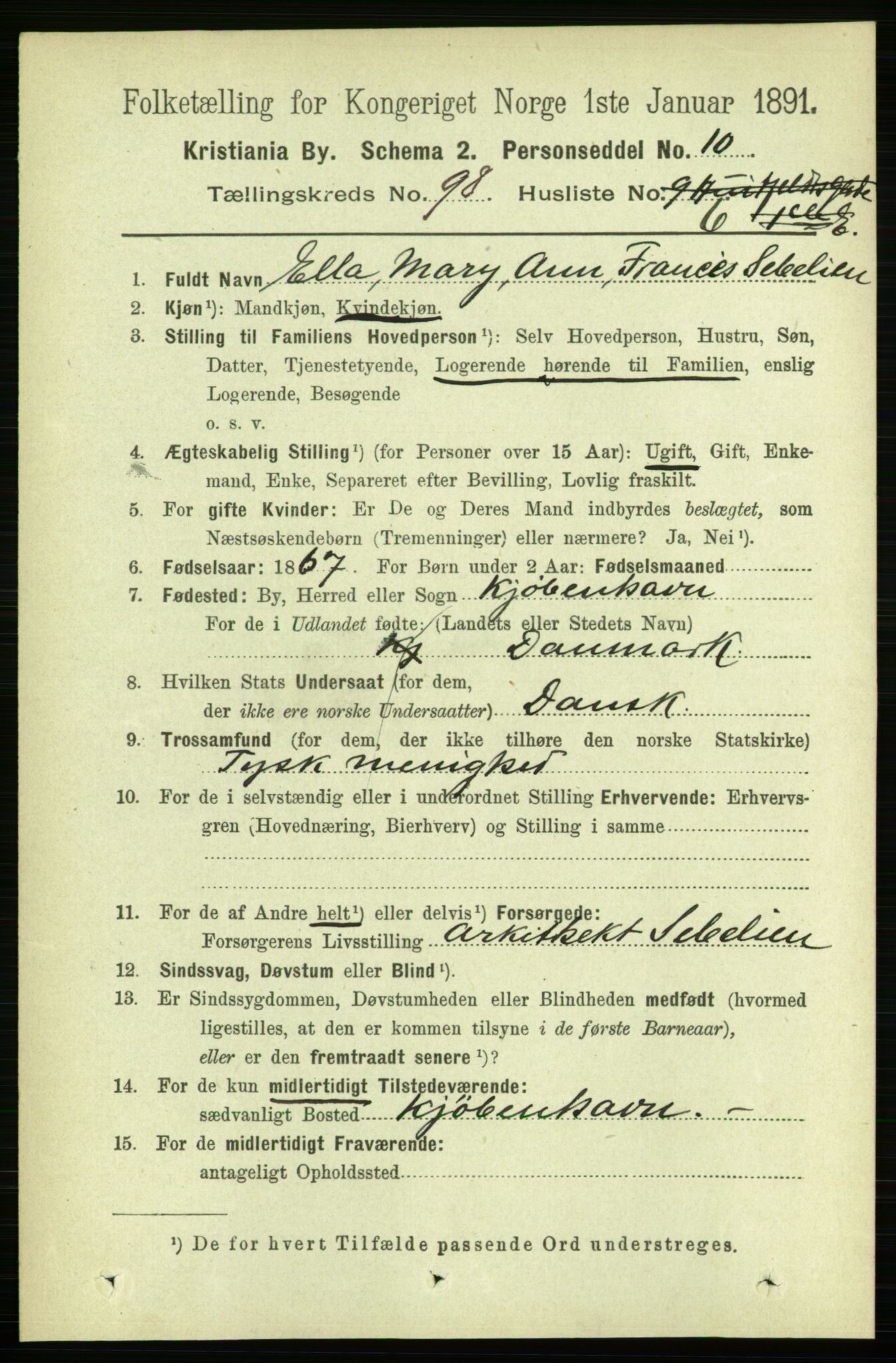 RA, 1891 census for 0301 Kristiania, 1891, p. 47844