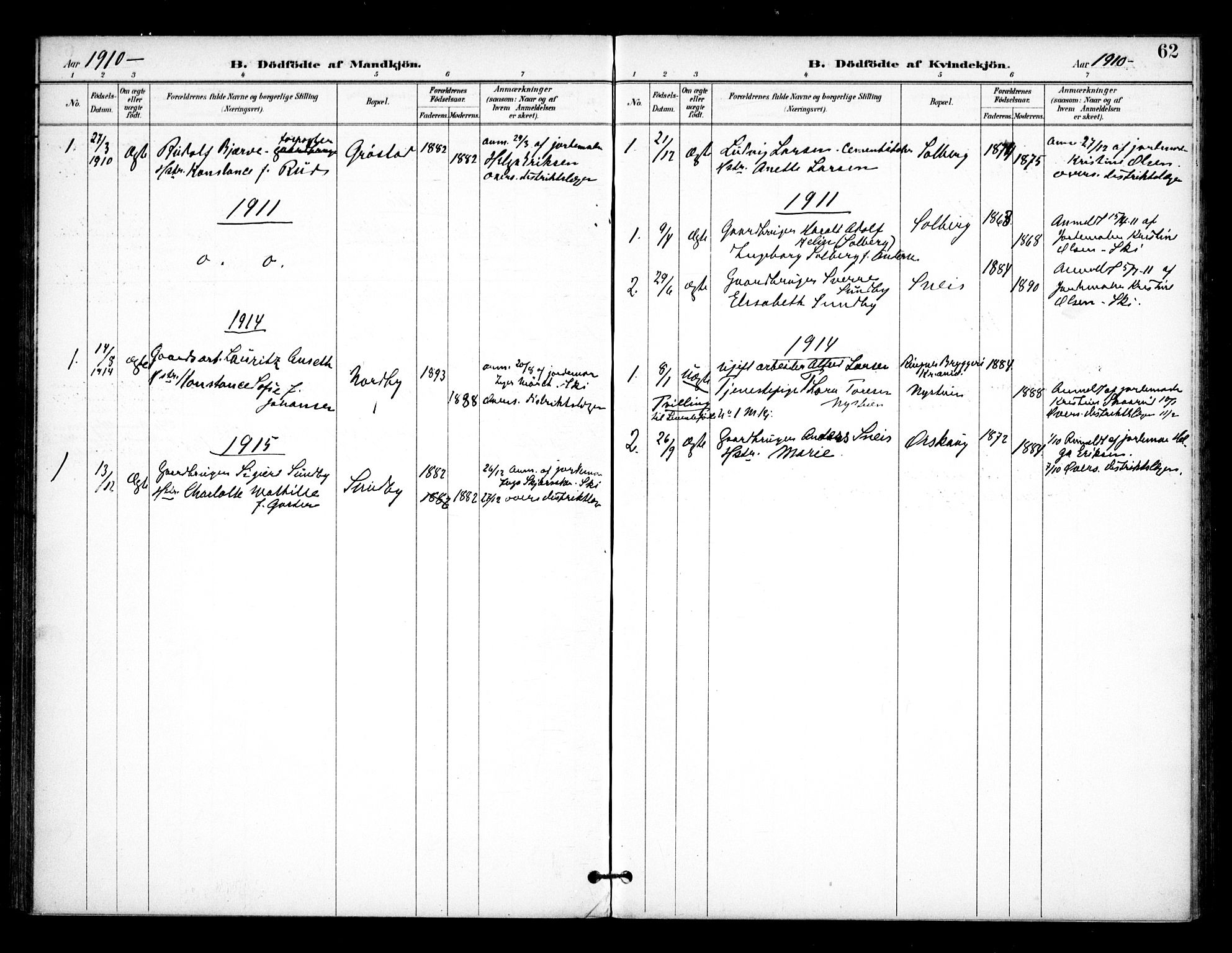 Ås prestekontor Kirkebøker, SAO/A-10894/F/Fb/L0002: Parish register (official) no. II 2, 1895-1916, p. 62
