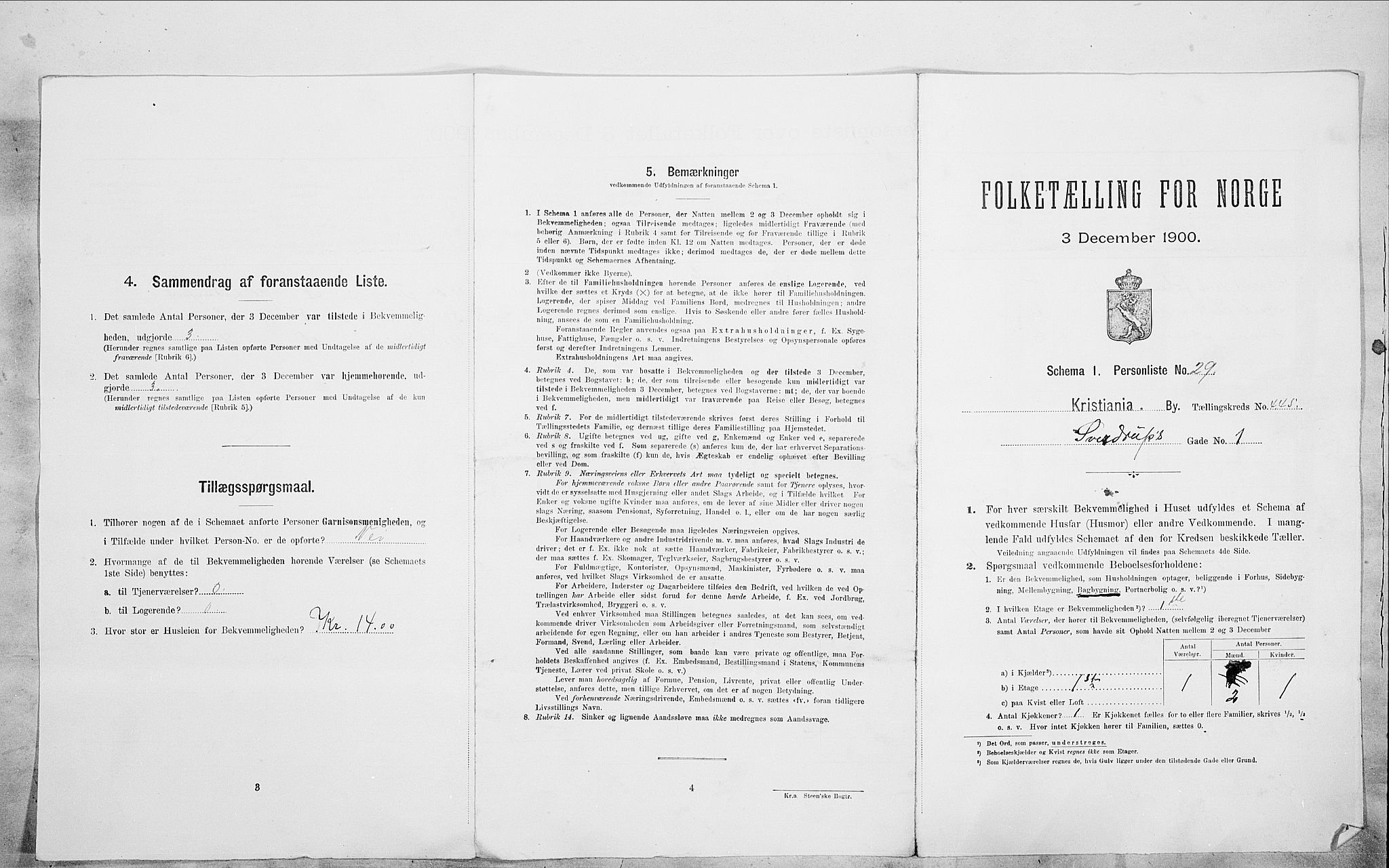 SAO, 1900 census for Kristiania, 1900, p. 93769