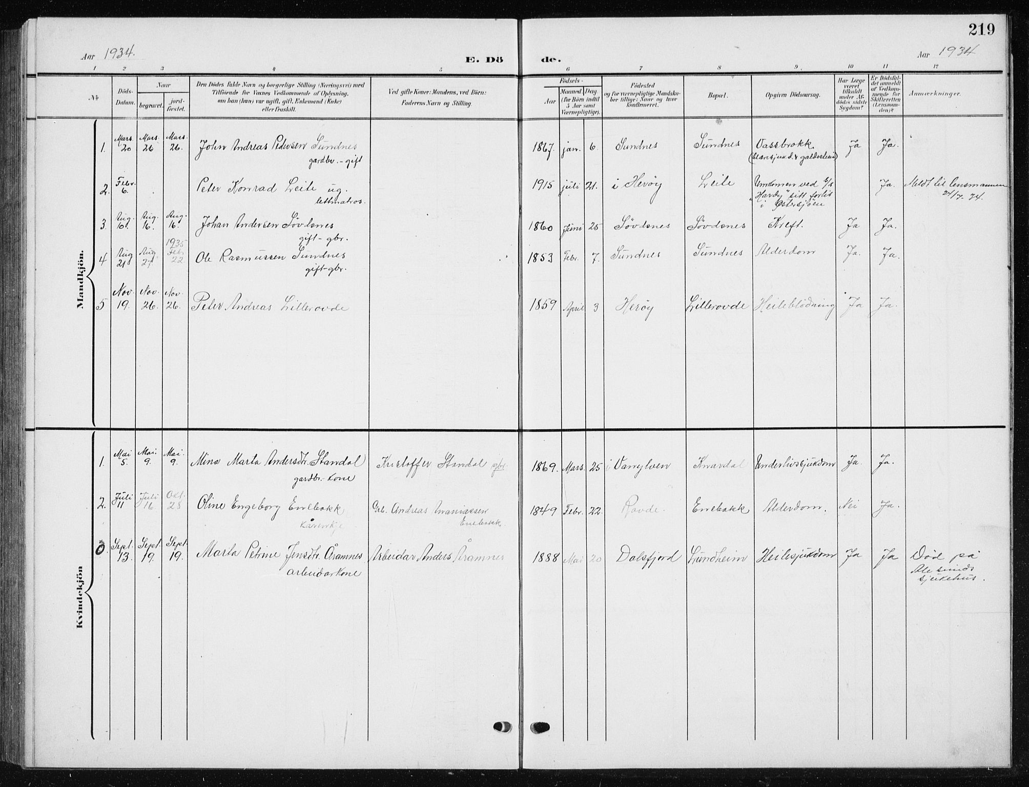 Ministerialprotokoller, klokkerbøker og fødselsregistre - Møre og Romsdal, AV/SAT-A-1454/504/L0061: Parish register (copy) no. 504C03, 1902-1940, p. 219