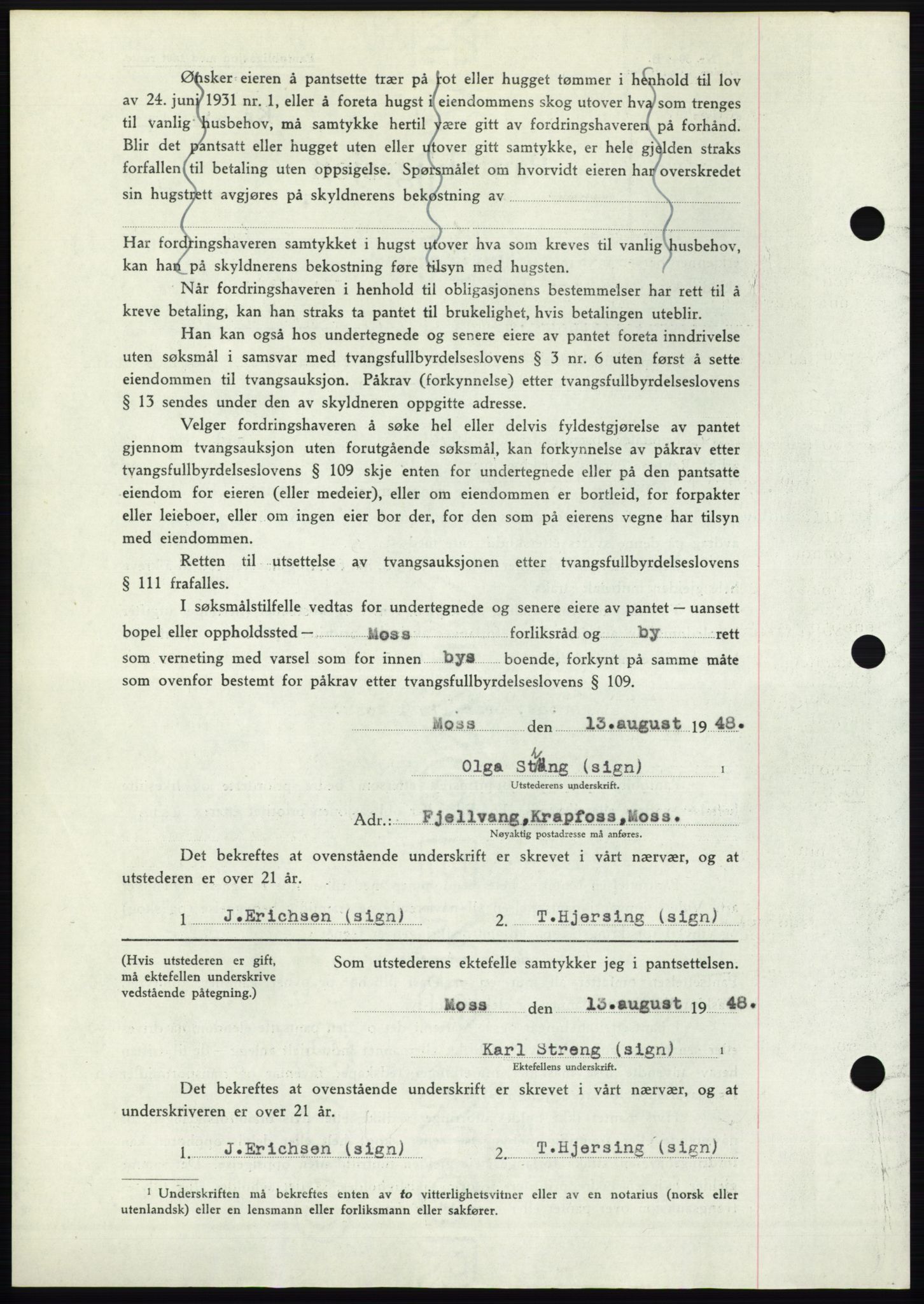 Moss sorenskriveri, AV/SAO-A-10168: Mortgage book no. B20, 1948-1948, Diary no: : 2112/1948