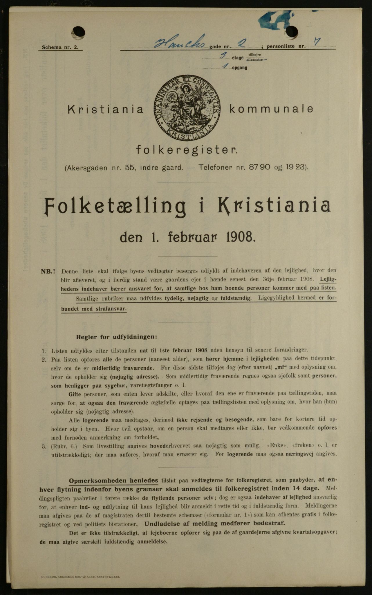 OBA, Municipal Census 1908 for Kristiania, 1908, p. 31621