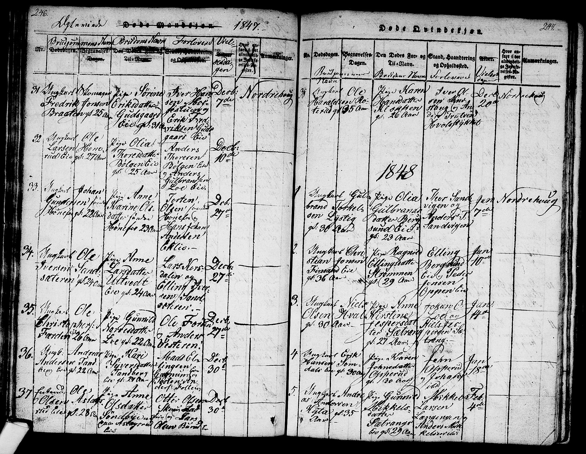 Norderhov kirkebøker, SAKO/A-237/G/Ga/L0003: Parish register (copy) no. I 3 /1, 1814-1876, p. 246-247