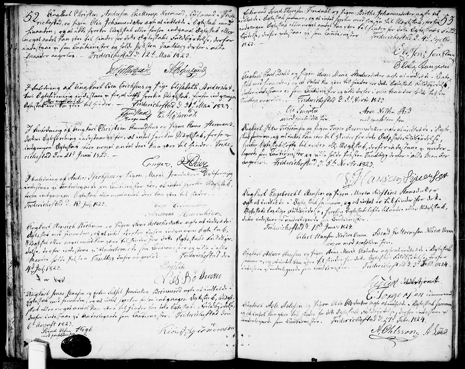 Glemmen prestekontor Kirkebøker, SAO/A-10908/F/Fa/L0003: Parish register (official) no. 3, 1803-1815, p. 52-53
