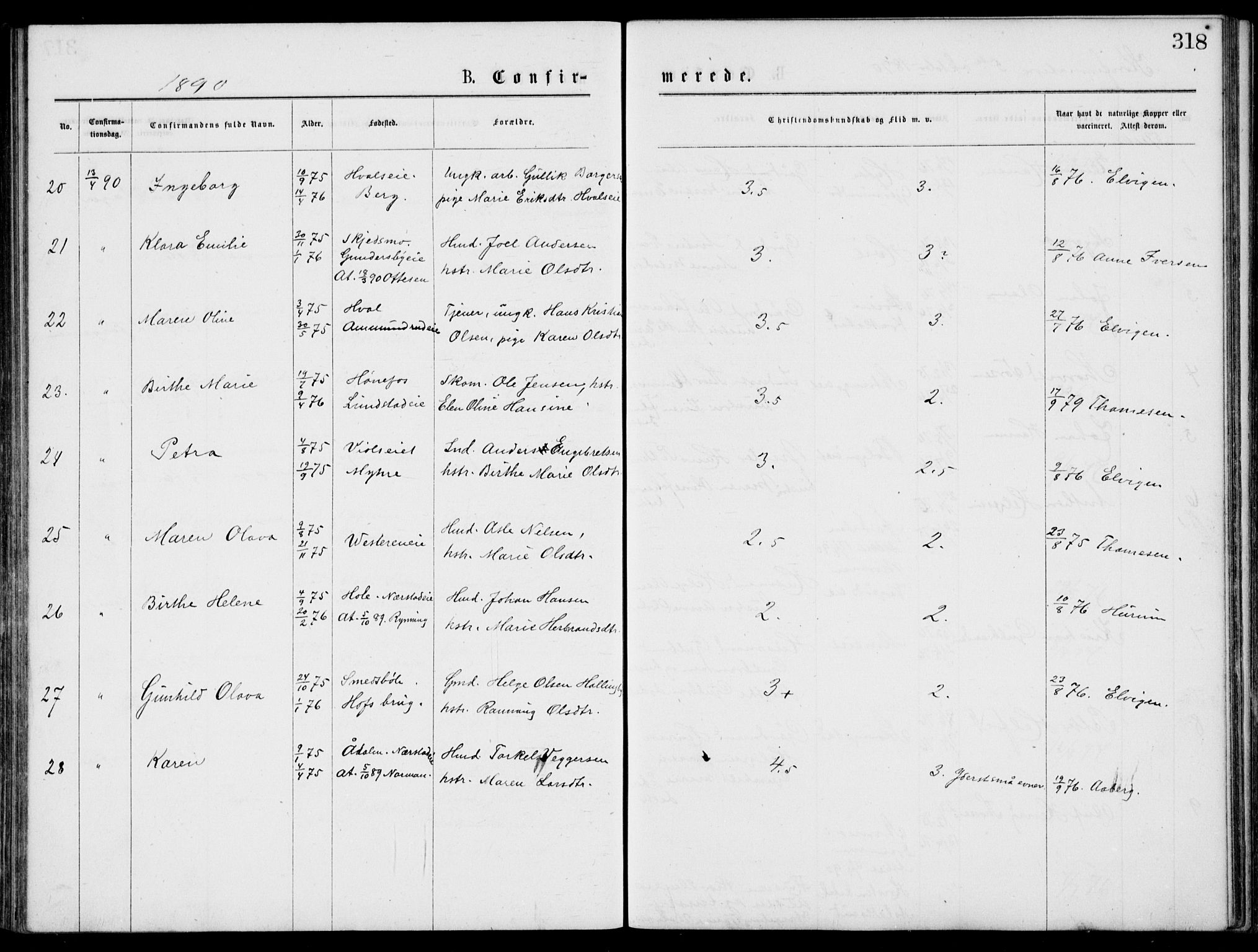 Norderhov kirkebøker, AV/SAKO-A-237/G/Gb/L0001: Parish register (copy) no. II 1, 1876-1899, p. 318