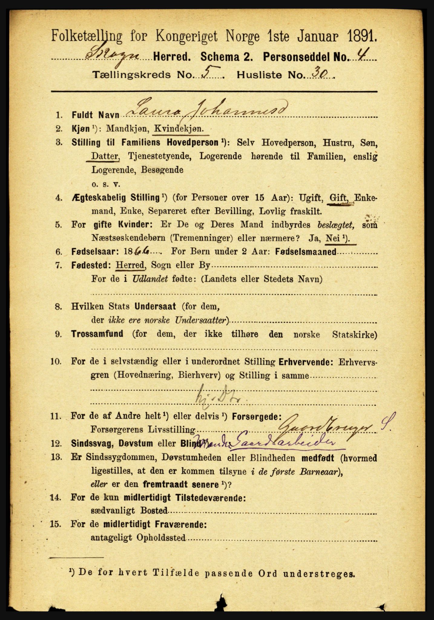 RA, 1891 census for 1719 Skogn, 1891, p. 3076