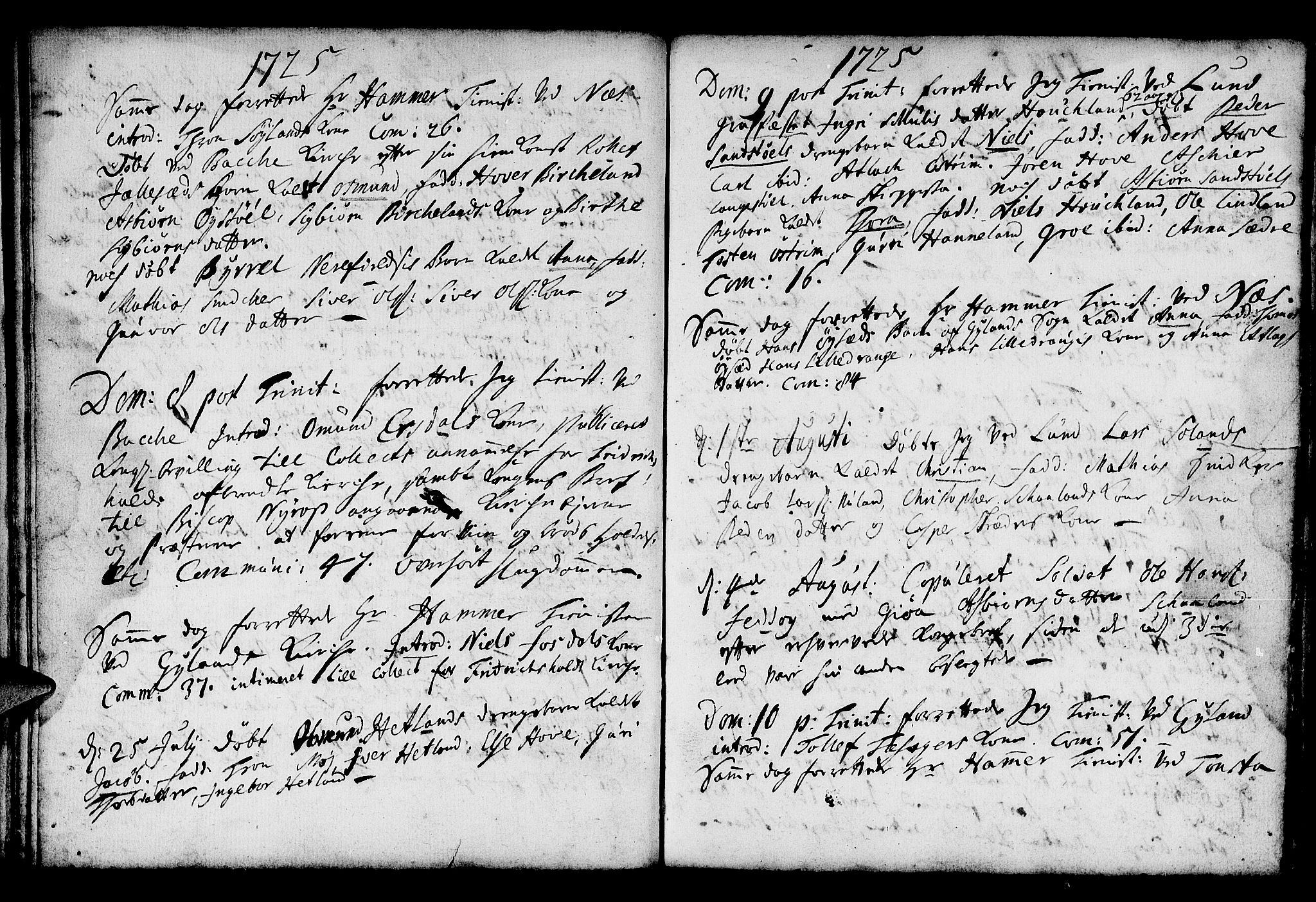Lund sokneprestkontor, SAST/A-101809/S06/L0001: Parish register (official) no. A 1, 1724-1737