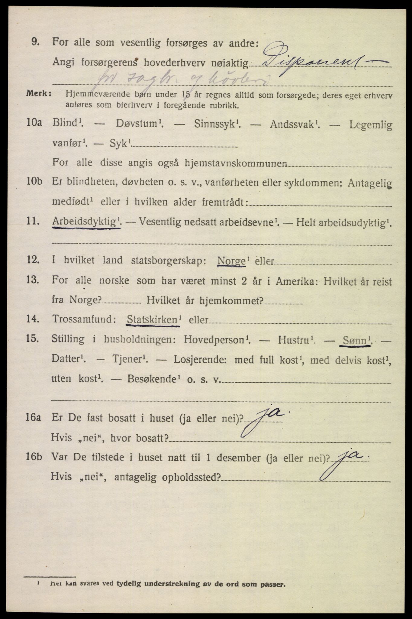 SAK, 1920 census for Sør-Audnedal, 1920, p. 6940