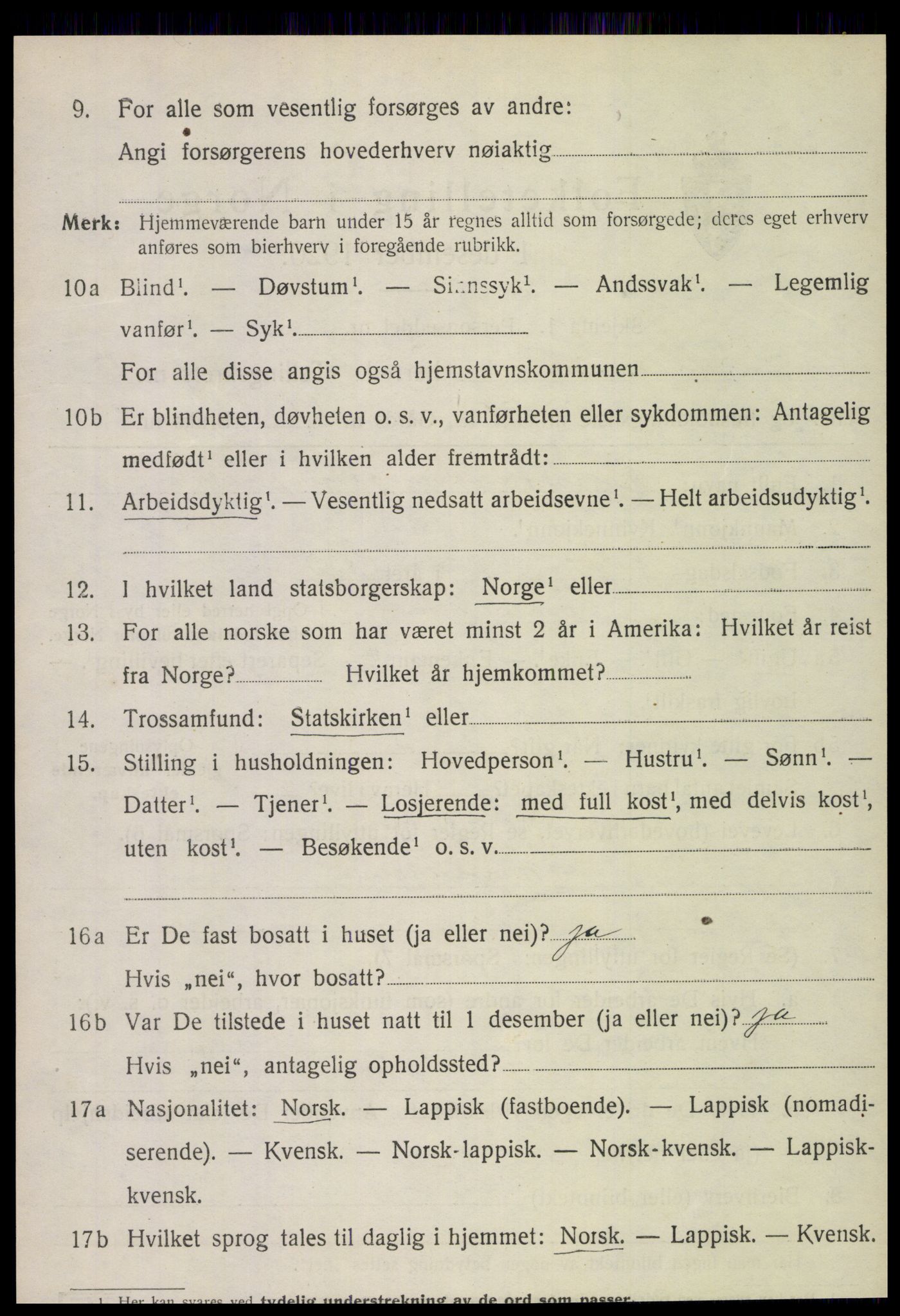 SAT, 1920 census for Snåsa, 1920, p. 5951