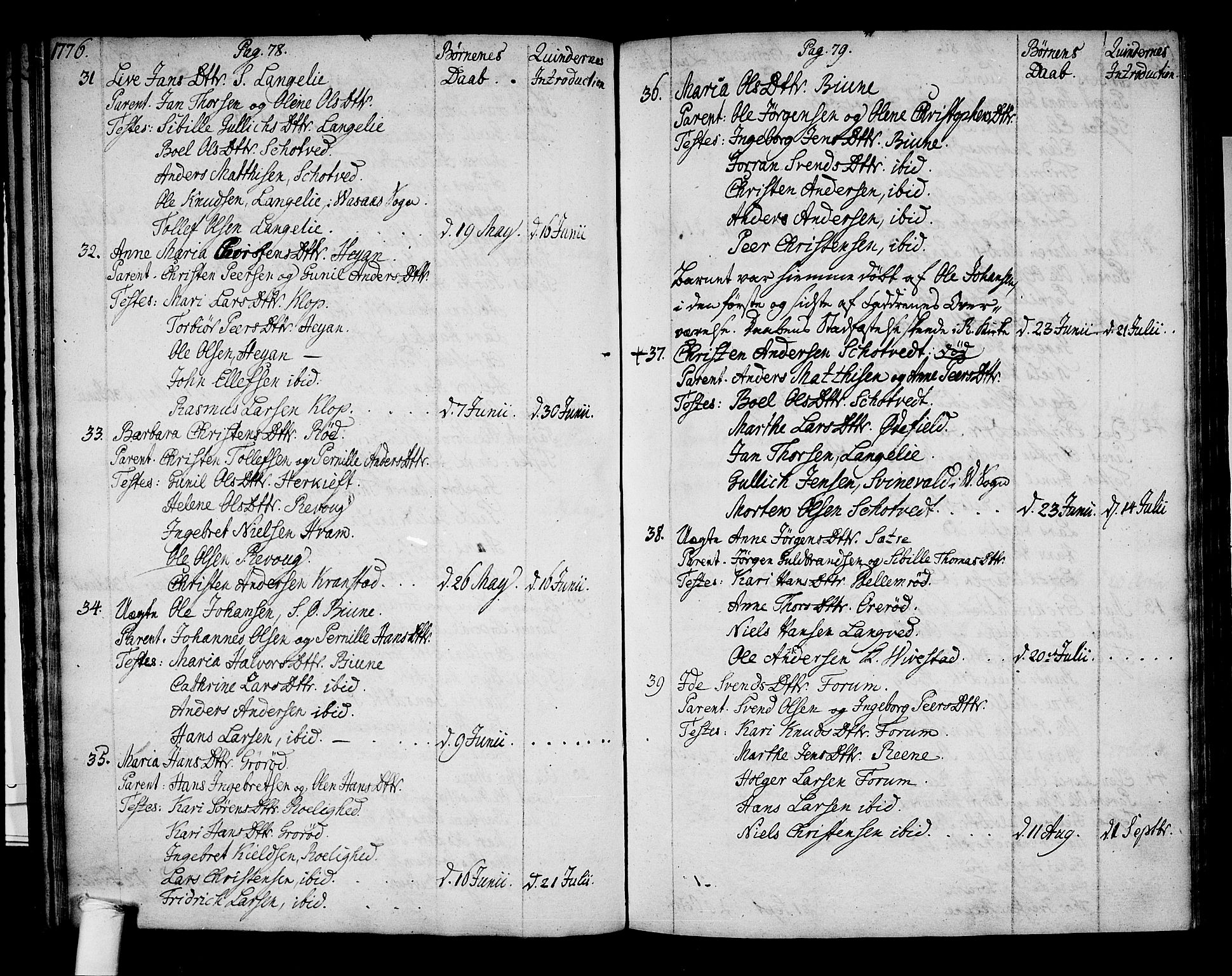 Ramnes kirkebøker, AV/SAKO-A-314/F/Fa/L0002: Parish register (official) no. I 2, 1773-1790, p. 78-79