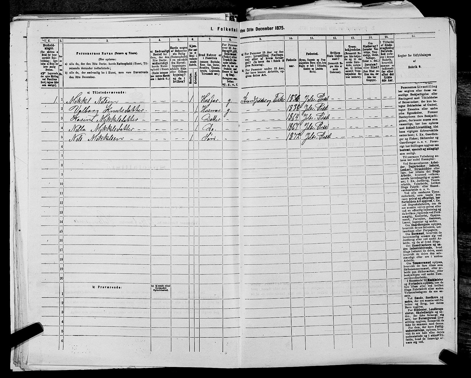 SAST, 1875 census for 1138P Jelsa, 1875, p. 804