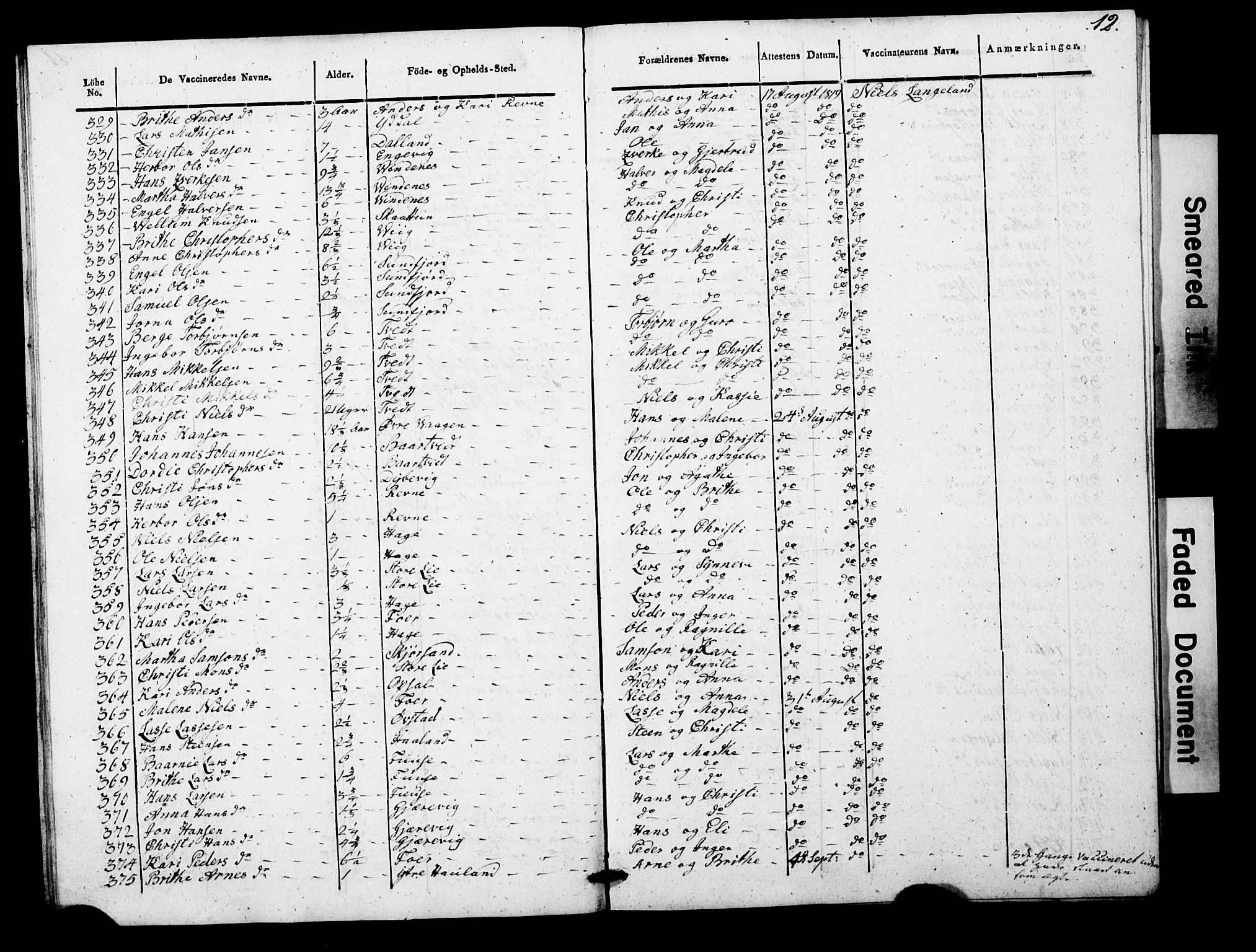 Os sokneprestembete, AV/SAB-A-99929: Parish register (official) no. A 19, 1817-1830, p. 12