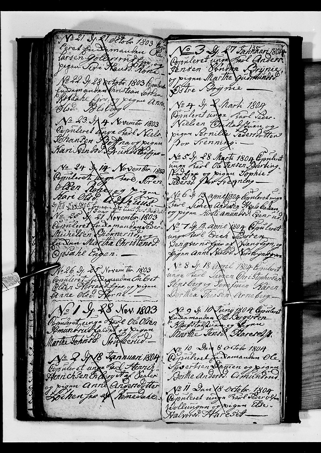Romedal prestekontor, SAH/PREST-004/L/L0003: Parish register (copy) no. 3, 1801-1806, p. 134-135