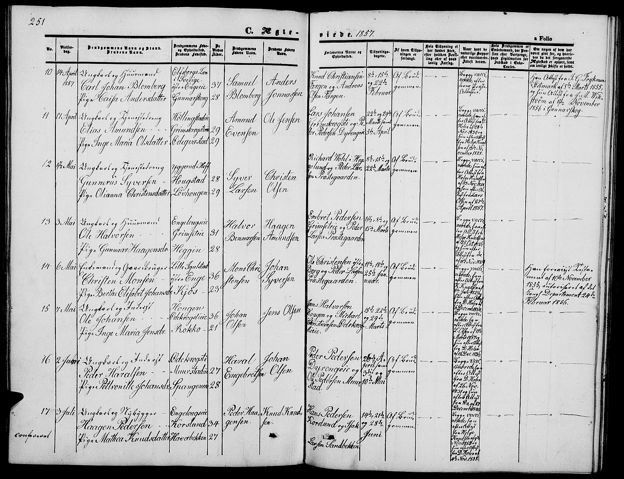 Løten prestekontor, AV/SAH-PREST-022/L/La/L0003: Parish register (copy) no. 3, 1850-1862, p. 251