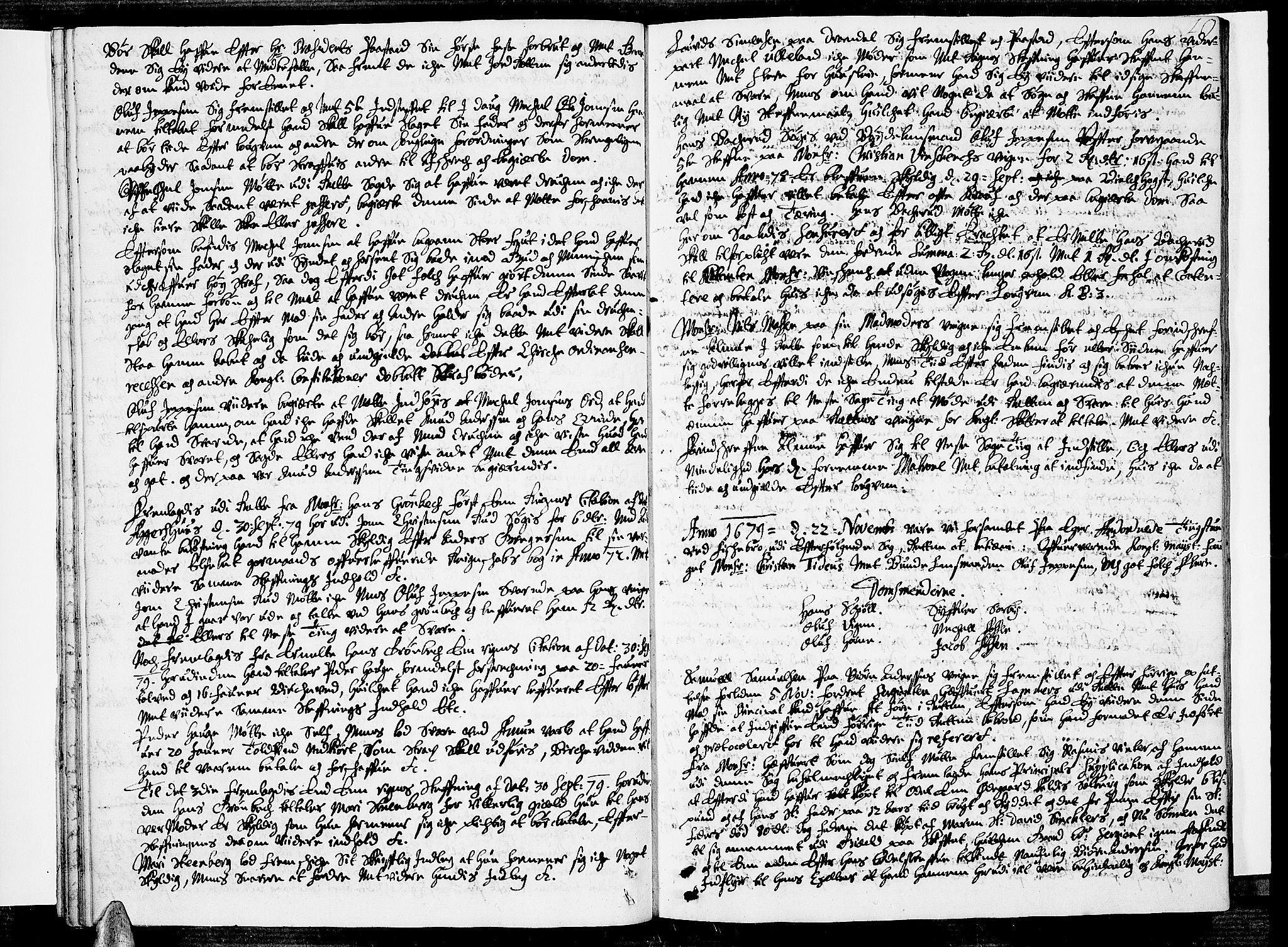 Eiker, Modum og Sigdal sorenskriveri, AV/SAKO-A-123/F/Fa/Faa/L0014: Tingbok, 1679, p. 18b-19a