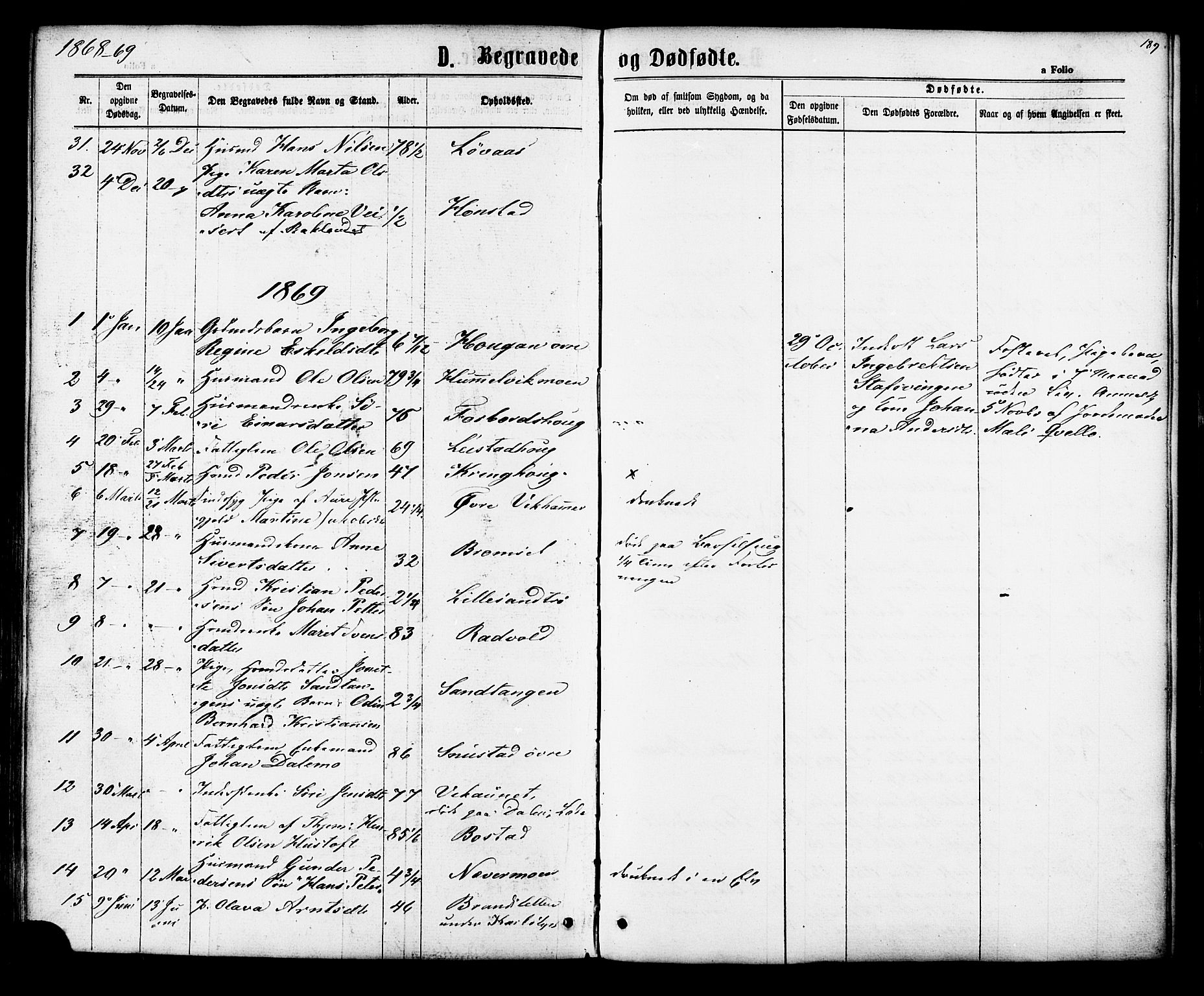 Ministerialprotokoller, klokkerbøker og fødselsregistre - Sør-Trøndelag, SAT/A-1456/616/L0409: Parish register (official) no. 616A06, 1865-1877, p. 189