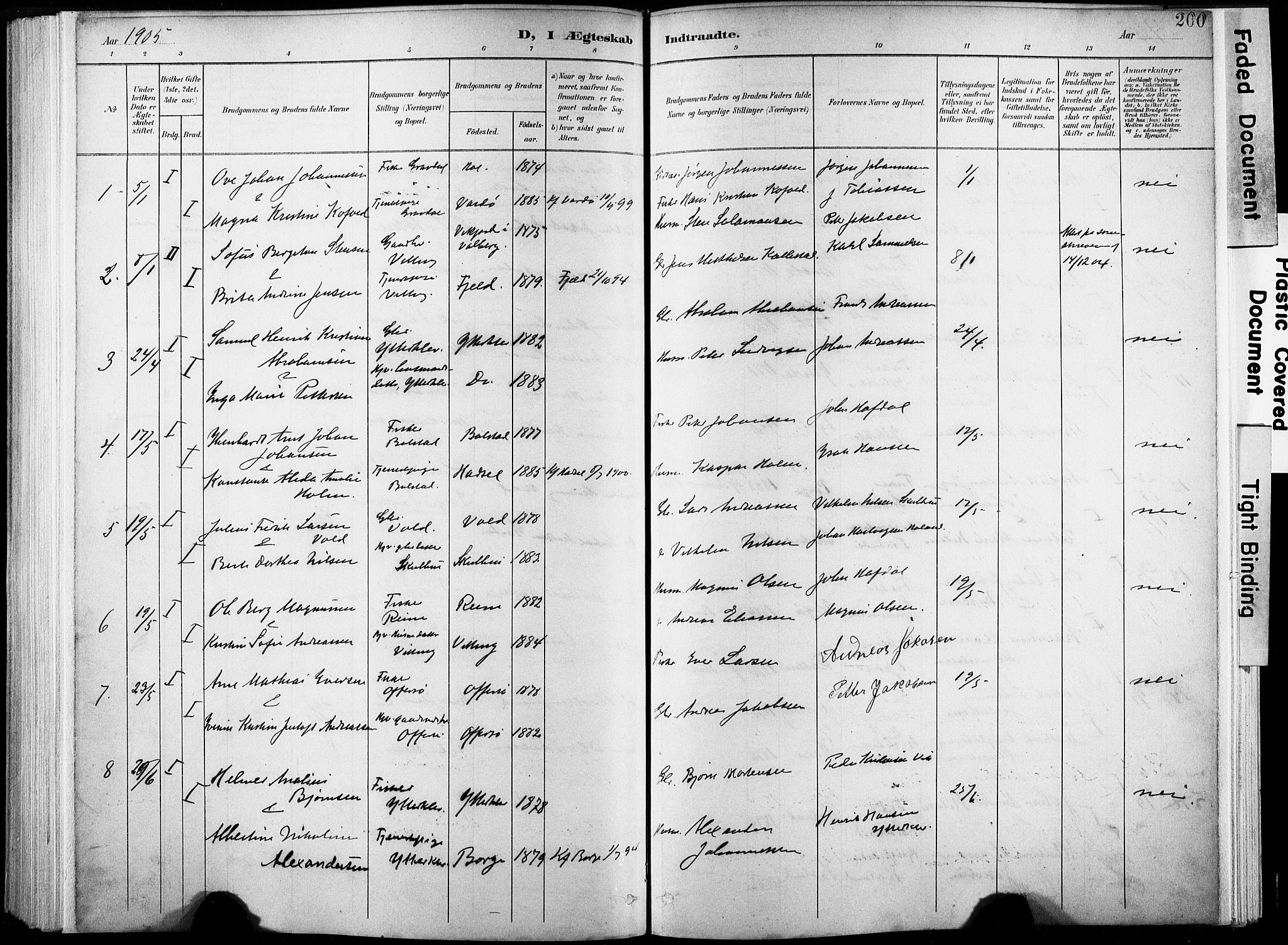 Ministerialprotokoller, klokkerbøker og fødselsregistre - Nordland, AV/SAT-A-1459/881/L1151: Parish register (official) no. 881A04, 1899-1907, p. 200