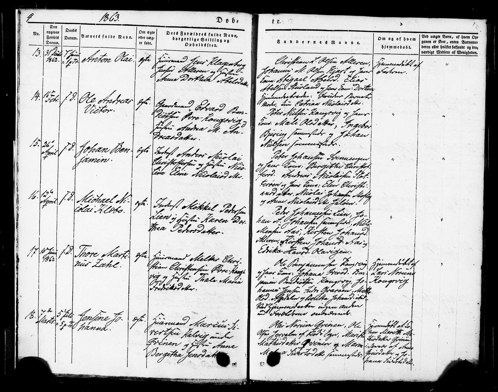 Ministerialprotokoller, klokkerbøker og fødselsregistre - Nordland, SAT/A-1459/839/L0567: Parish register (official) no. 839A04, 1863-1879, p. 4
