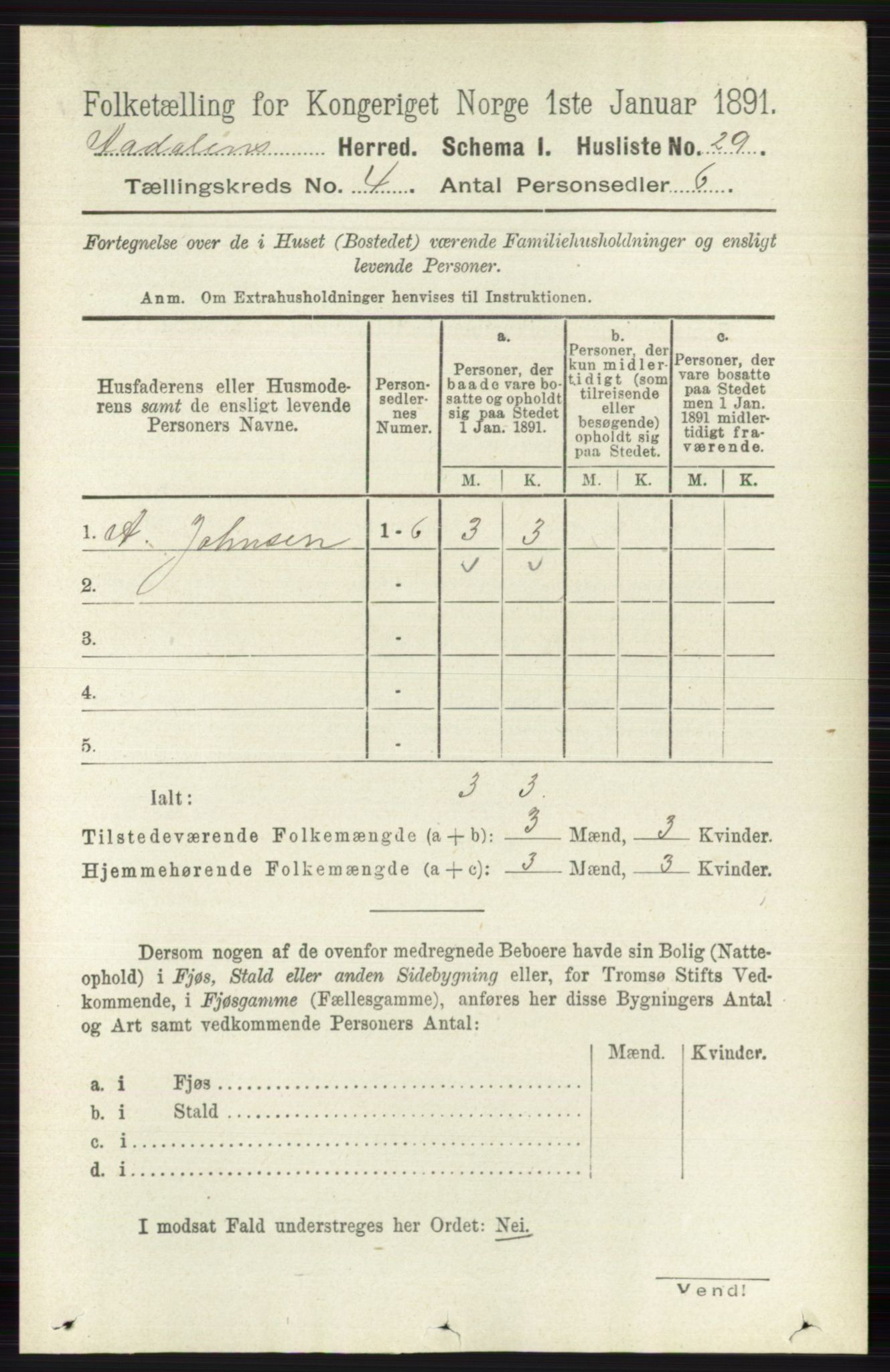 RA, 1891 census for 0614 Ådal, 1891, p. 1479