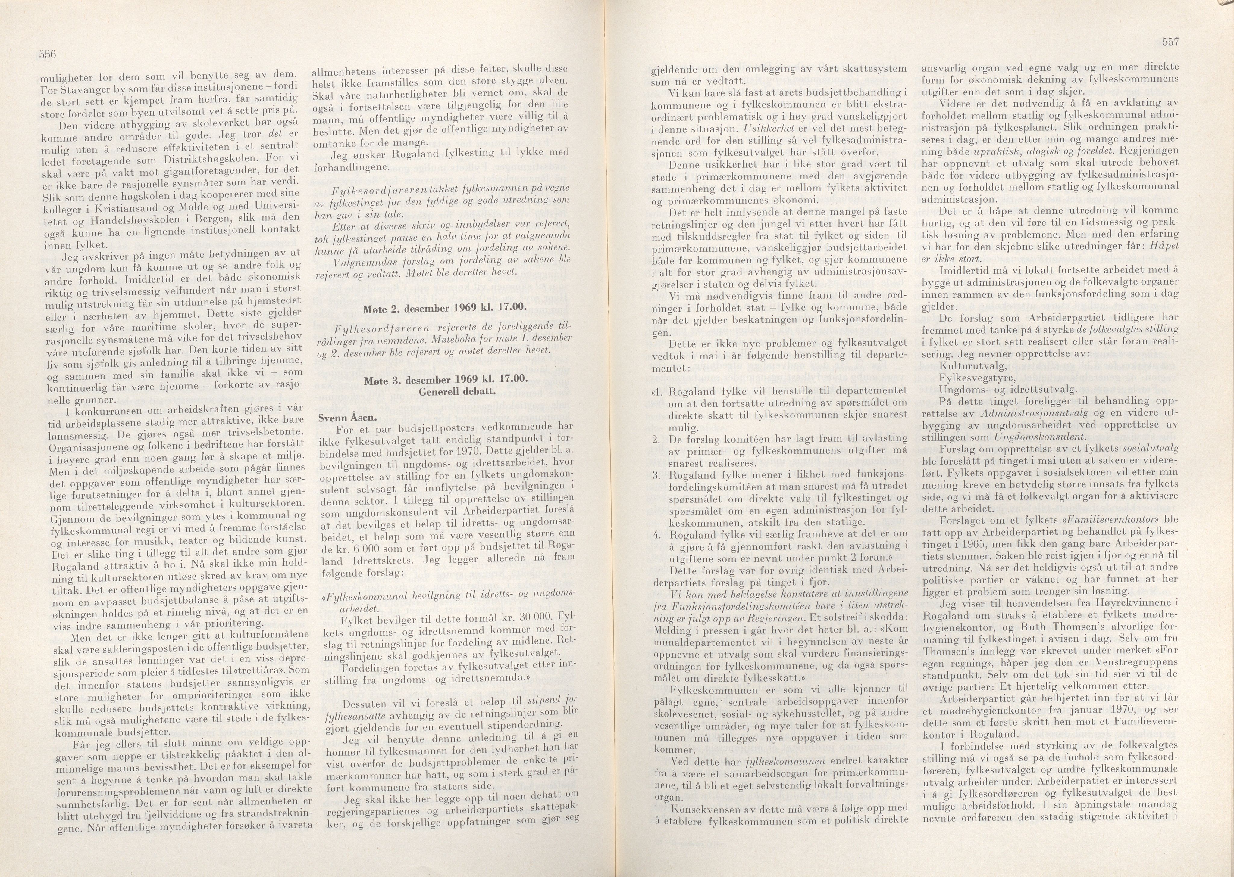 Rogaland fylkeskommune - Fylkesrådmannen , IKAR/A-900/A/Aa/Aaa/L0089: Møtebok , 1969, p. 556-557