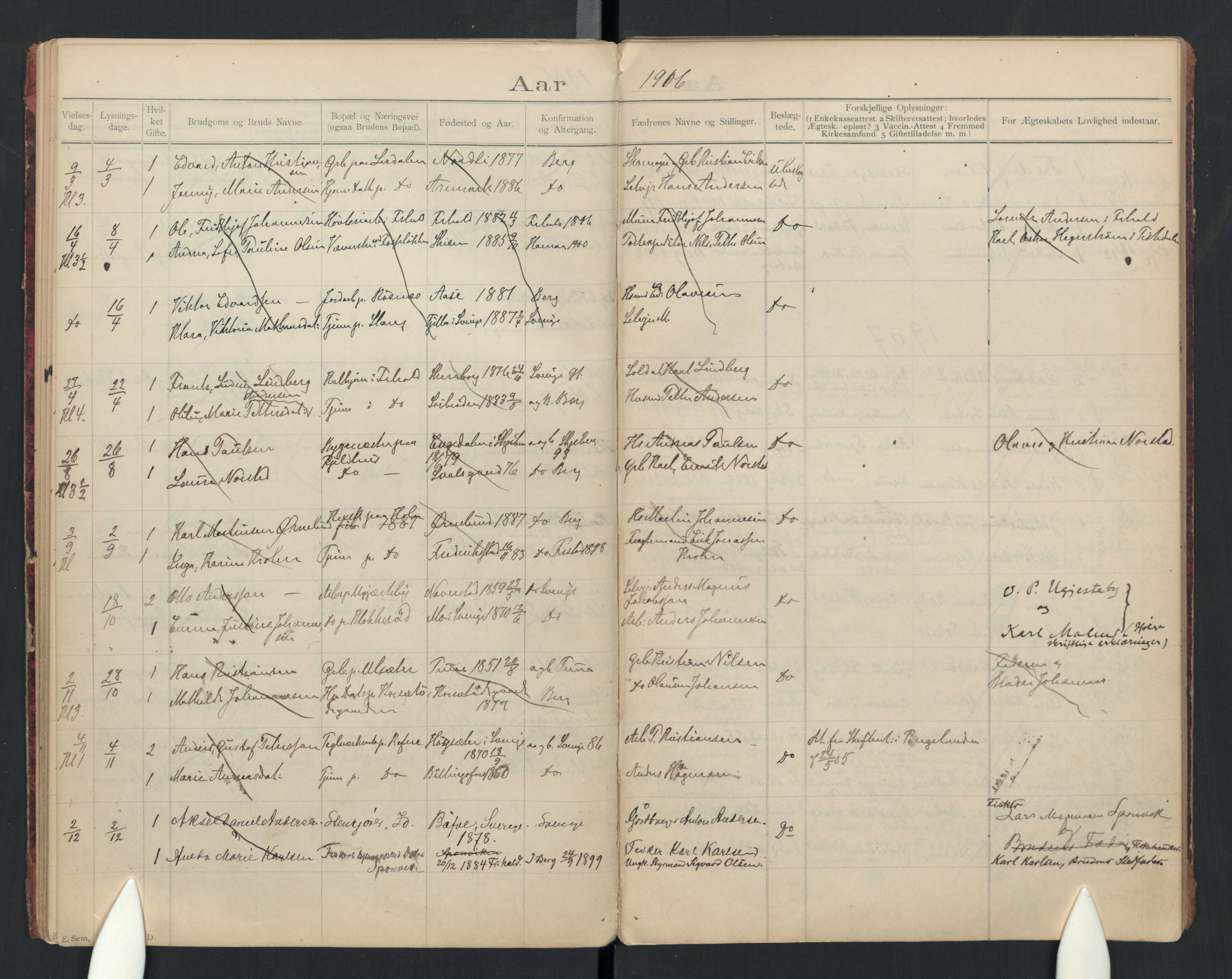 Berg prestekontor Kirkebøker, AV/SAO-A-10902/H/Ha/L0001a: Banns register no. I 1a, 1894-1922