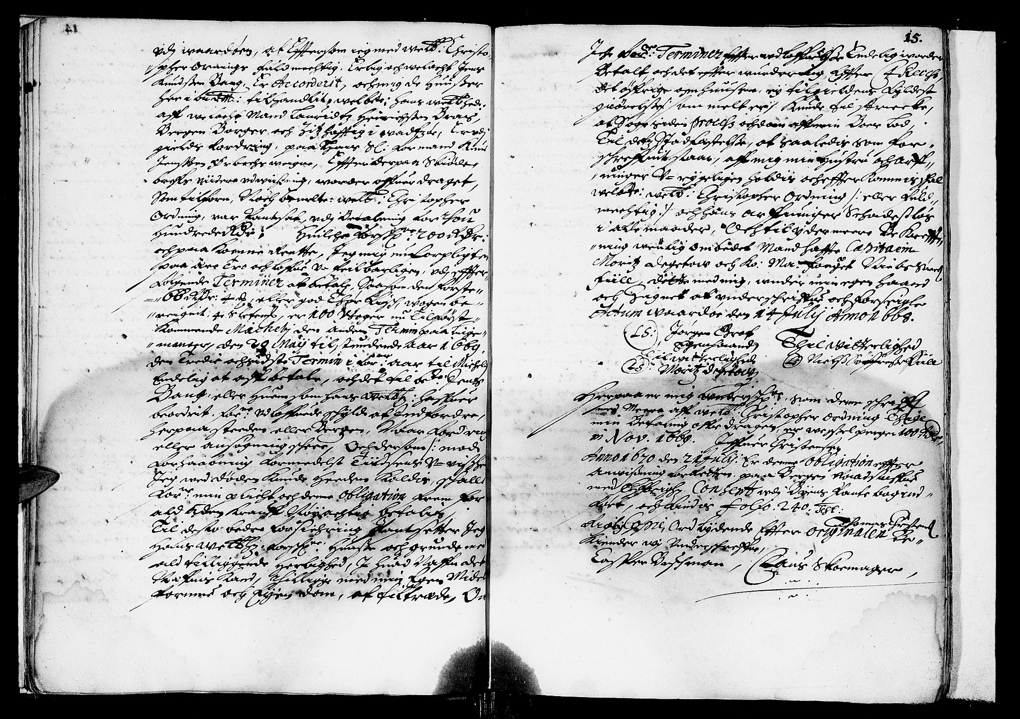 Finnmark sorenskriveri, AV/SATØ-S-0053/F/Fa/L0015: Justisprotokoller, 1677-1678, p. 14b-15a