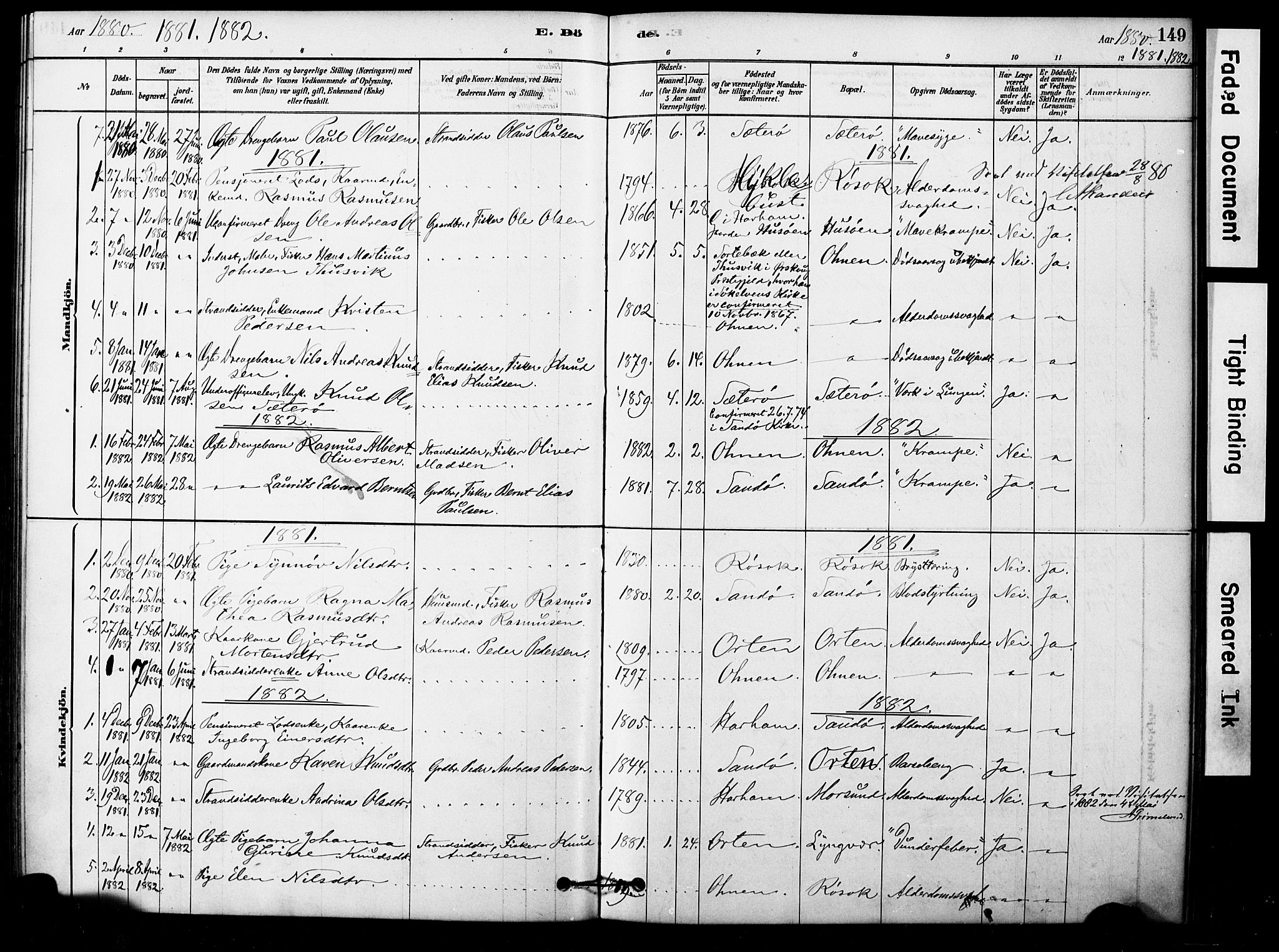 Ministerialprotokoller, klokkerbøker og fødselsregistre - Møre og Romsdal, AV/SAT-A-1454/561/L0729: Parish register (official) no. 561A03, 1878-1900, p. 149