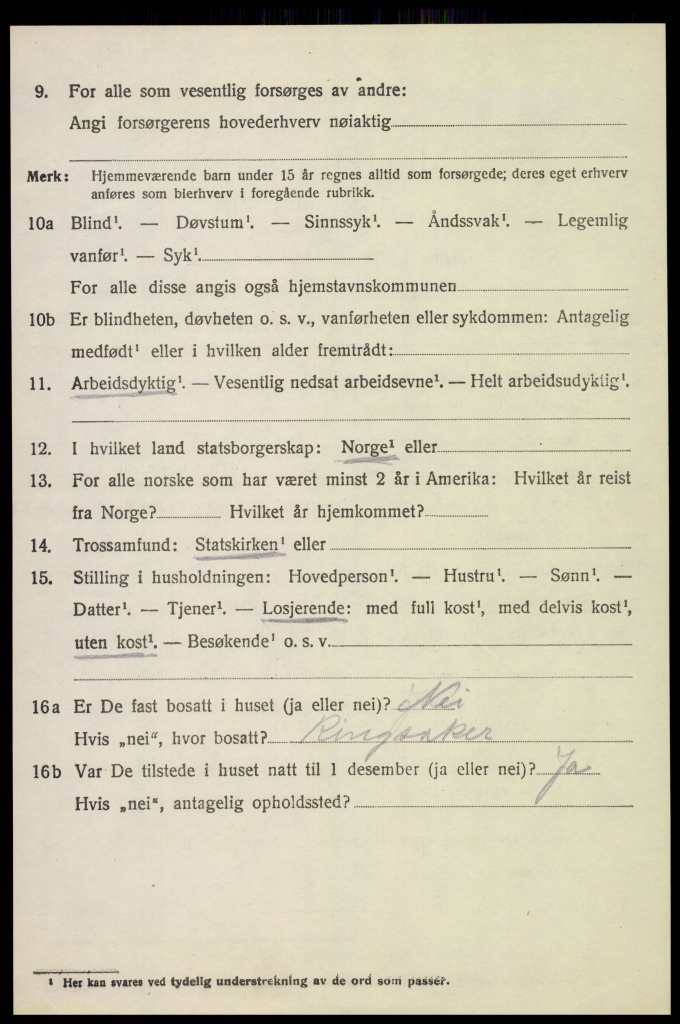 SAH, 1920 census for Ringsaker, 1920, p. 10325