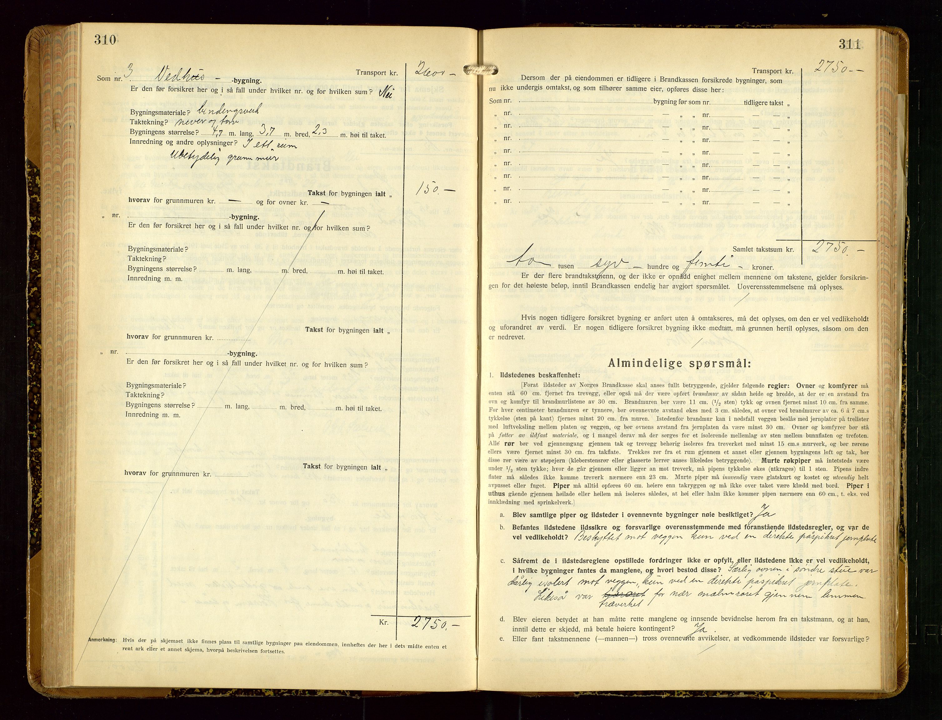 Lund lensmannskontor, AV/SAST-A-100303/Gob/L0005: "Brandtakstprotokoll", 1929-1938, p. 310-311