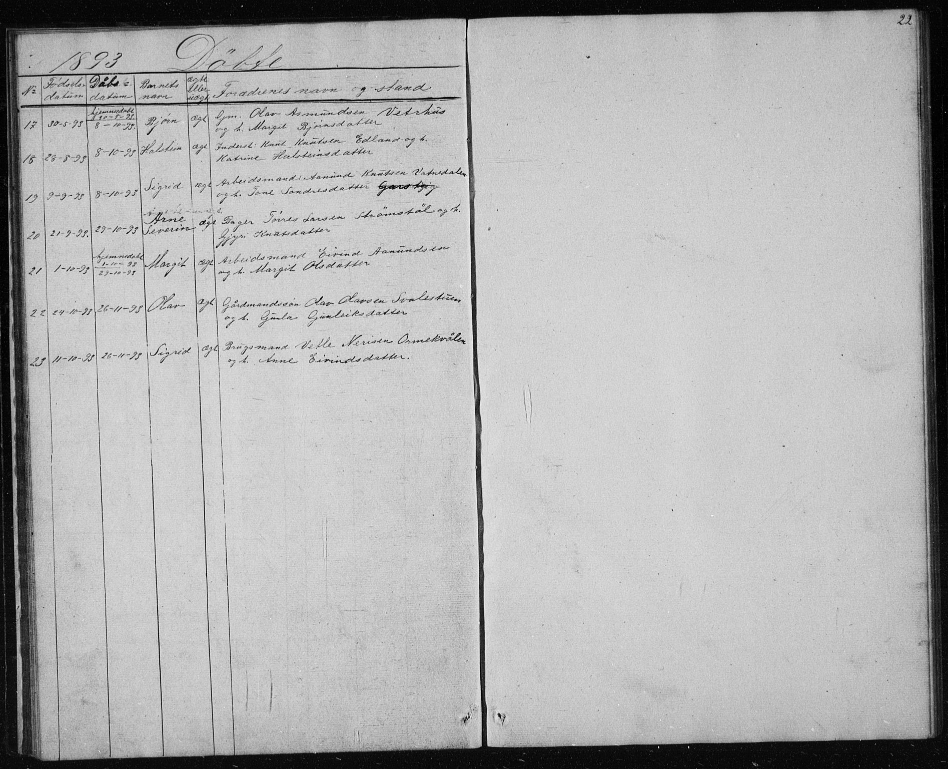 Vinje kirkebøker, AV/SAKO-A-312/G/Gc/L0001: Parish register (copy) no. III 1, 1850-1893, p. 22