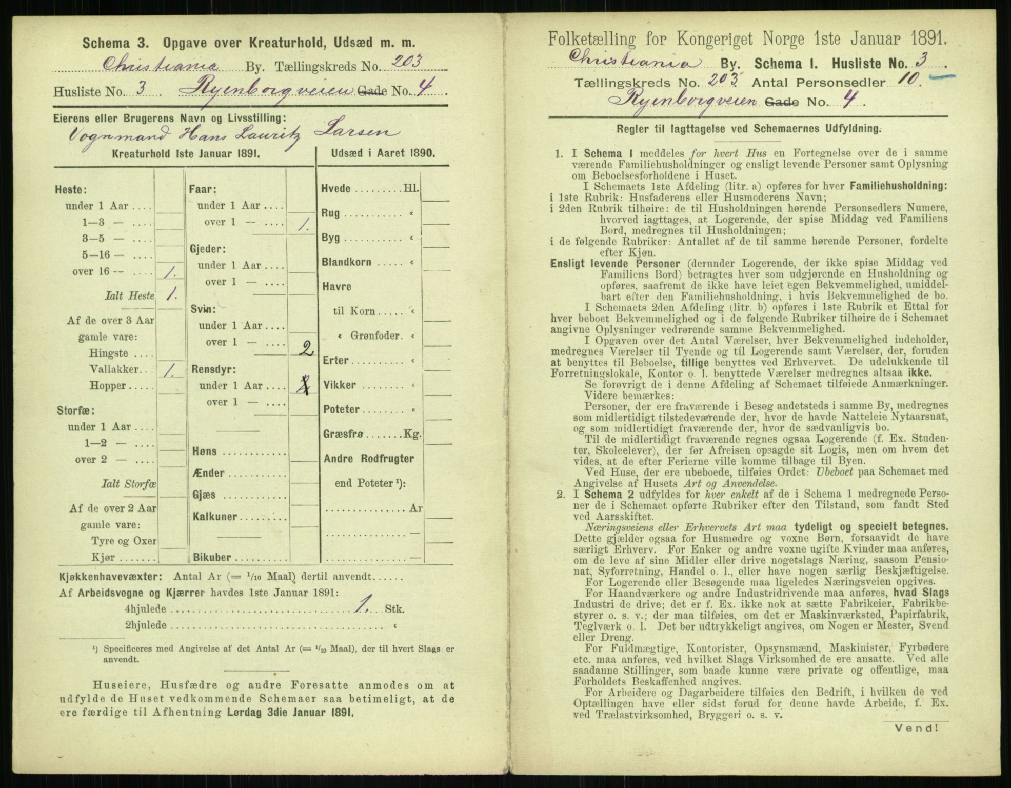 RA, 1891 census for 0301 Kristiania, 1891, p. 122050