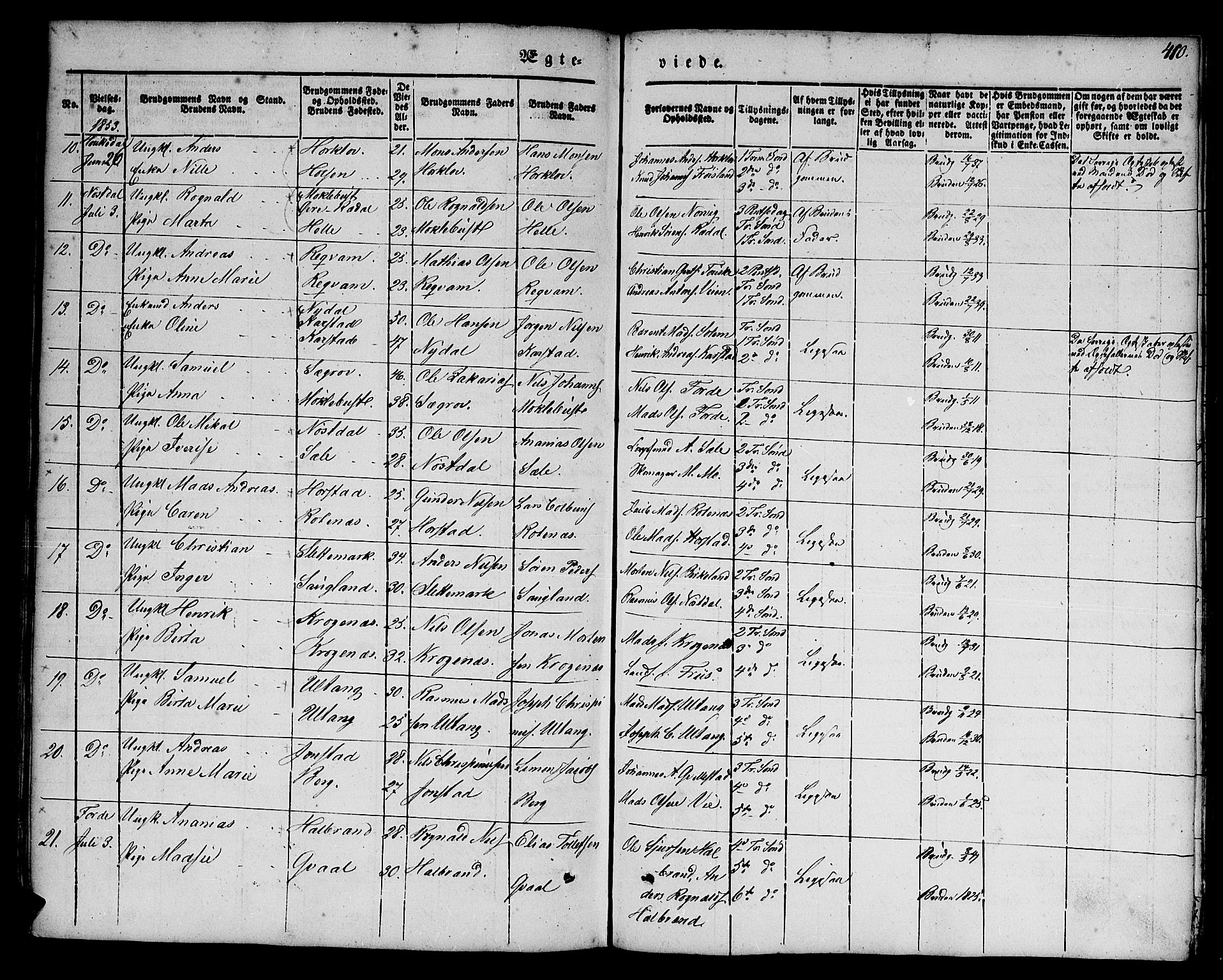 Førde sokneprestembete, SAB/A-79901/H/Haa/Haaa/L0007: Parish register (official) no. A 7, 1843-1860, p. 410