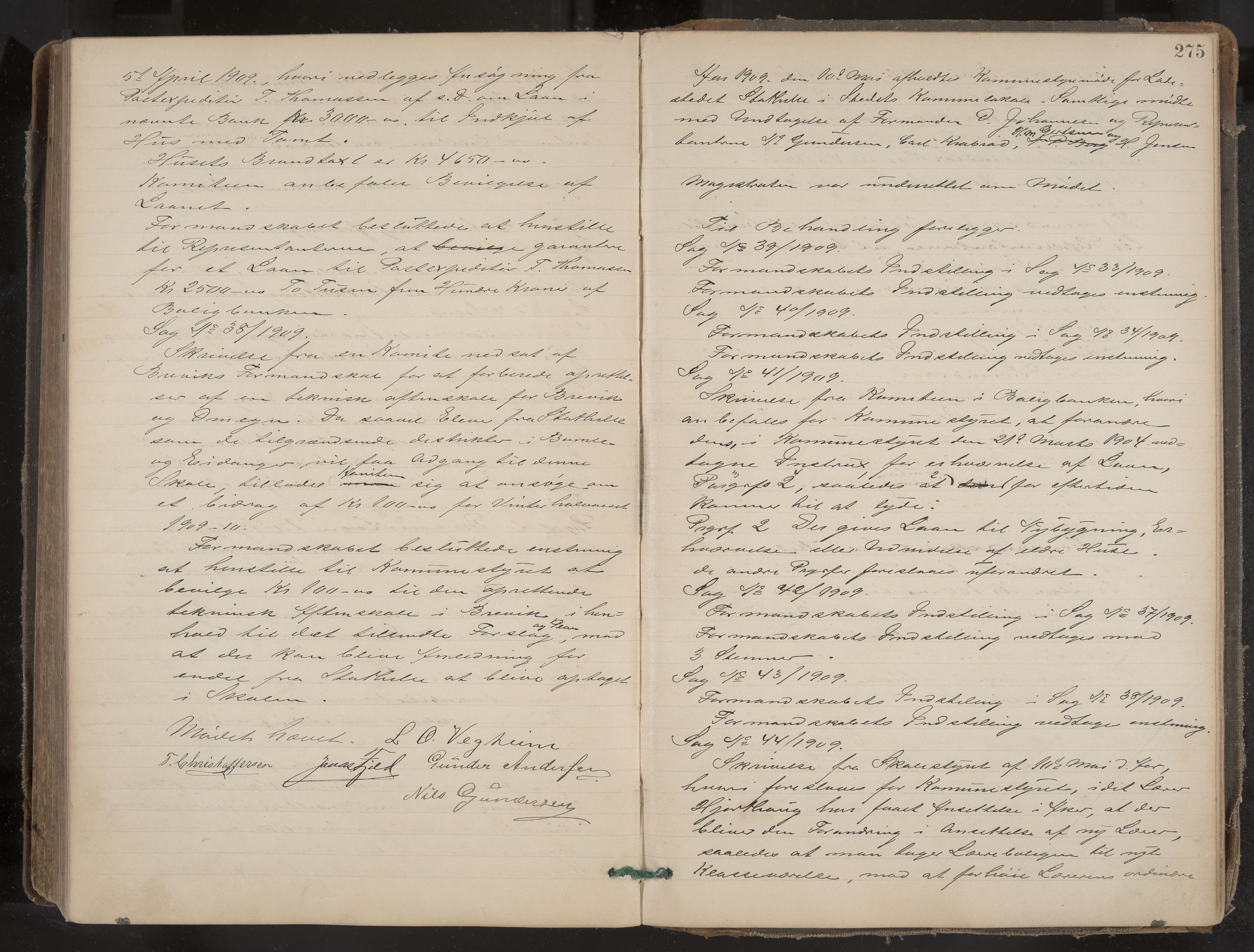 Stathelle formannskap og sentraladministrasjon, IKAK/0803021/A/L0002: Møtebok, 1892-1909, p. 275