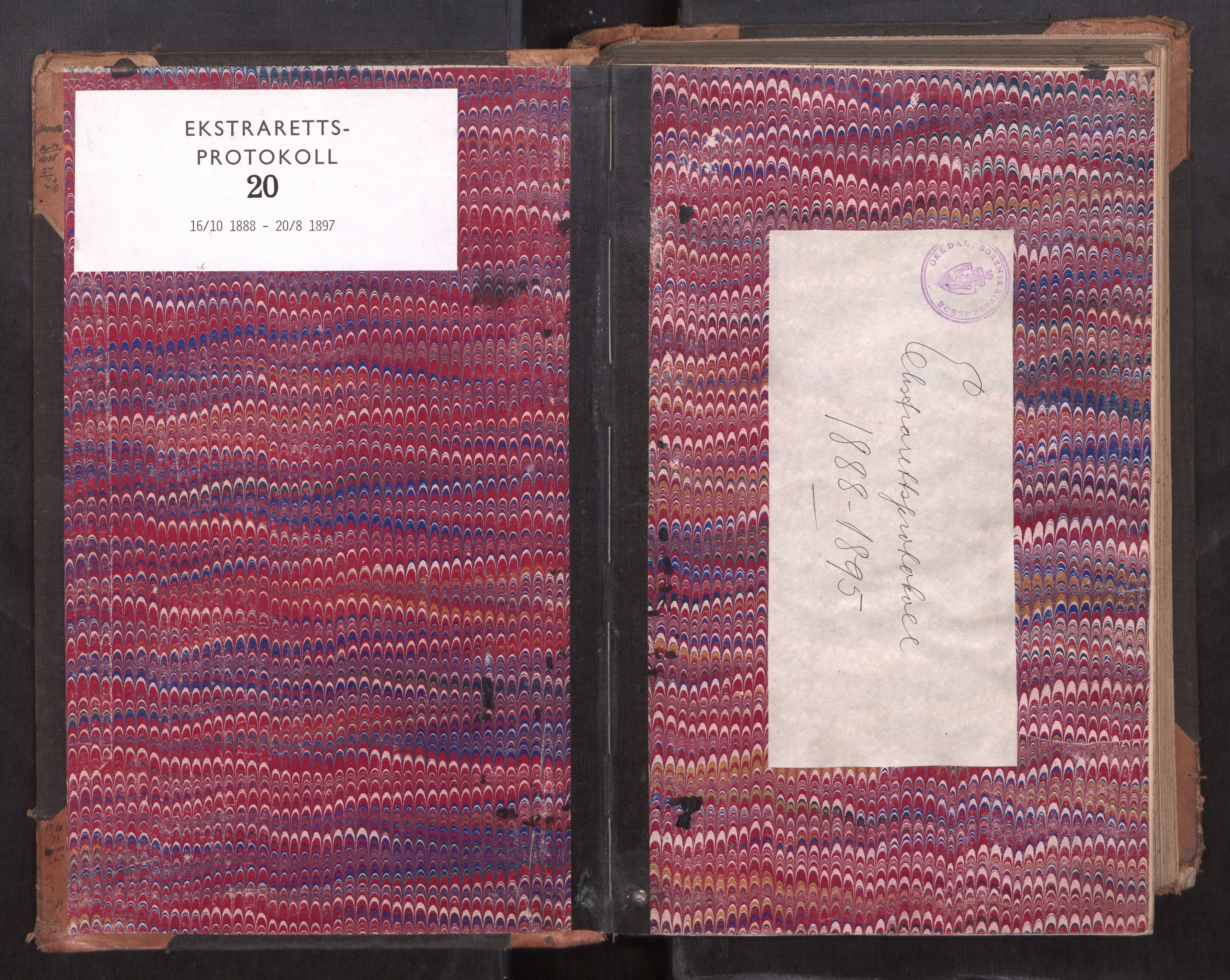 Orkdal sorenskriveri, SAT/A-4169/1/1/1B/L0020: Ekstrarettsprotokoll, 1888-1897