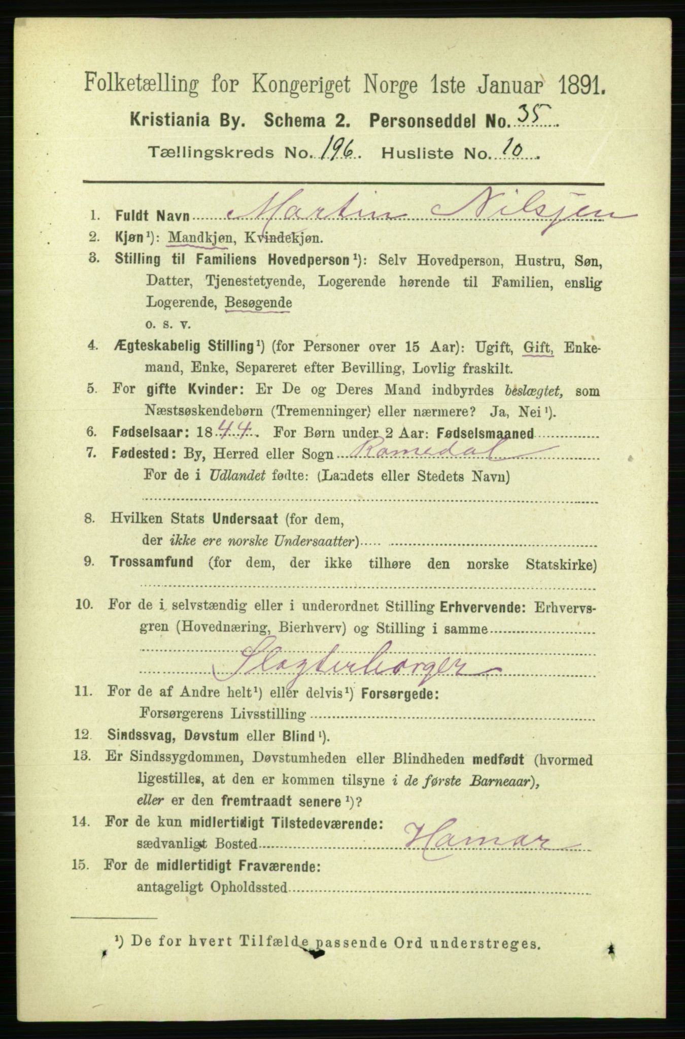 RA, 1891 census for 0301 Kristiania, 1891, p. 118732