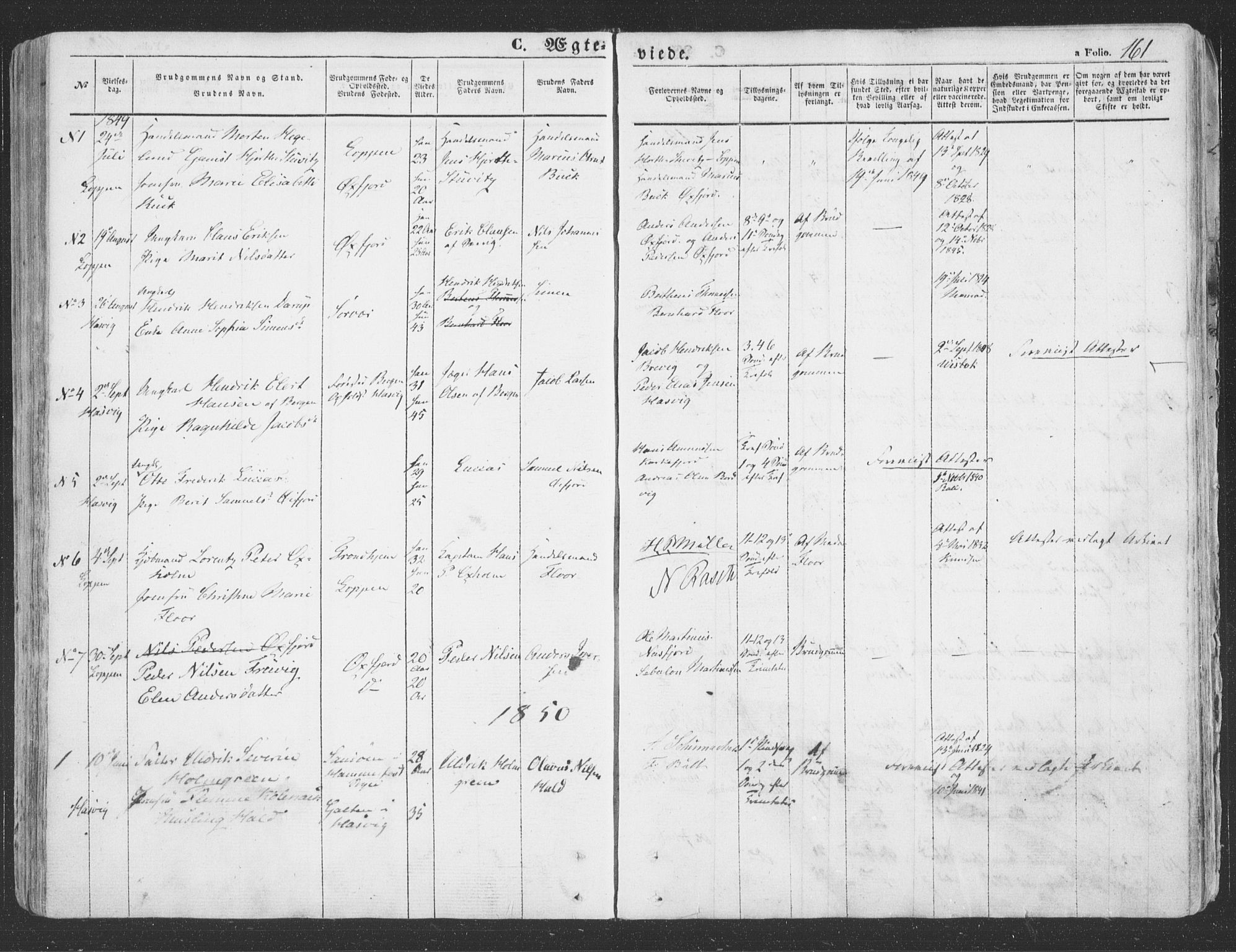 Loppa sokneprestkontor, SATØ/S-1339/H/Ha/L0004kirke: Parish register (official) no. 4, 1849-1868, p. 161