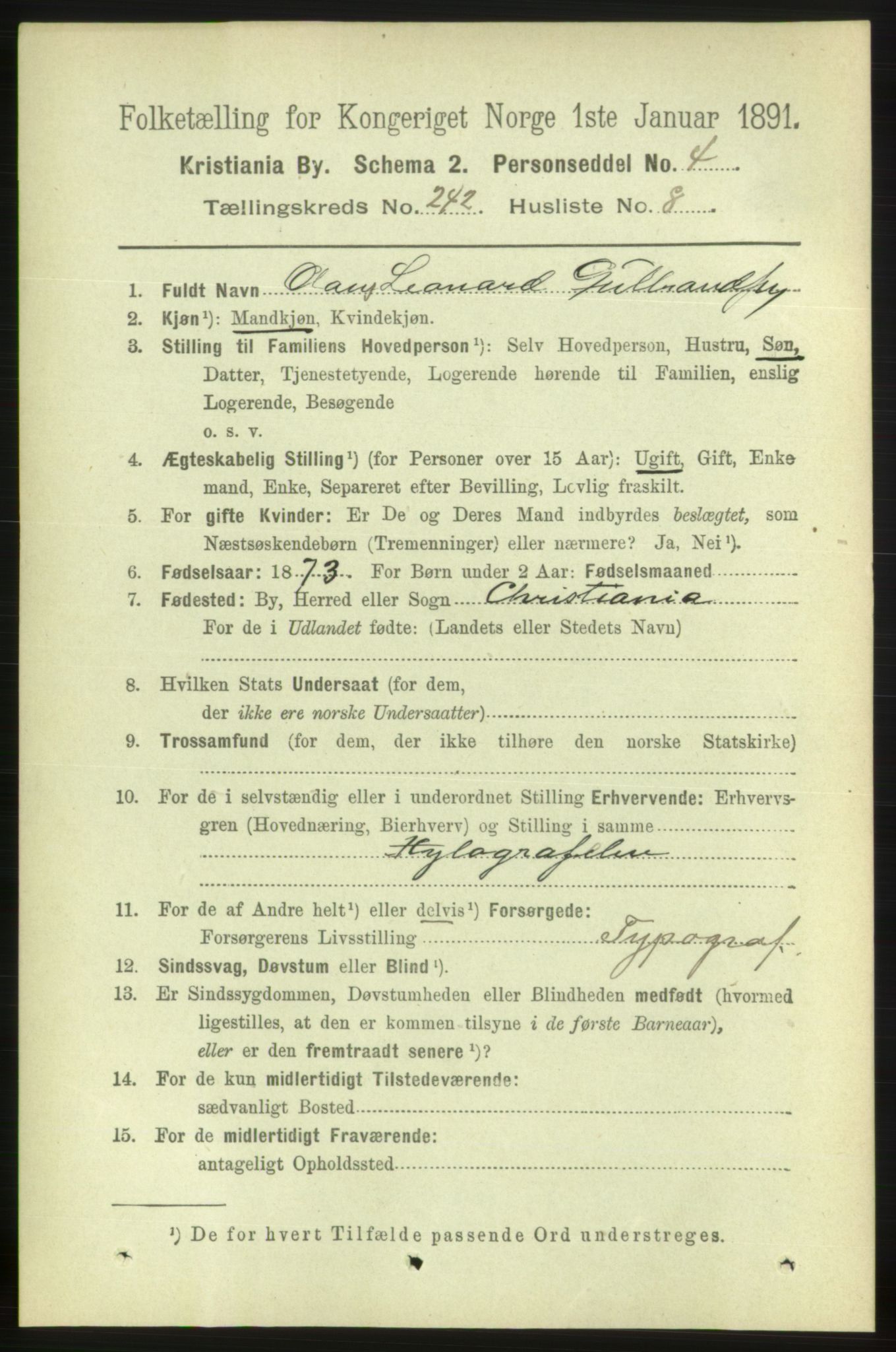 RA, 1891 census for 0301 Kristiania, 1891, p. 147264