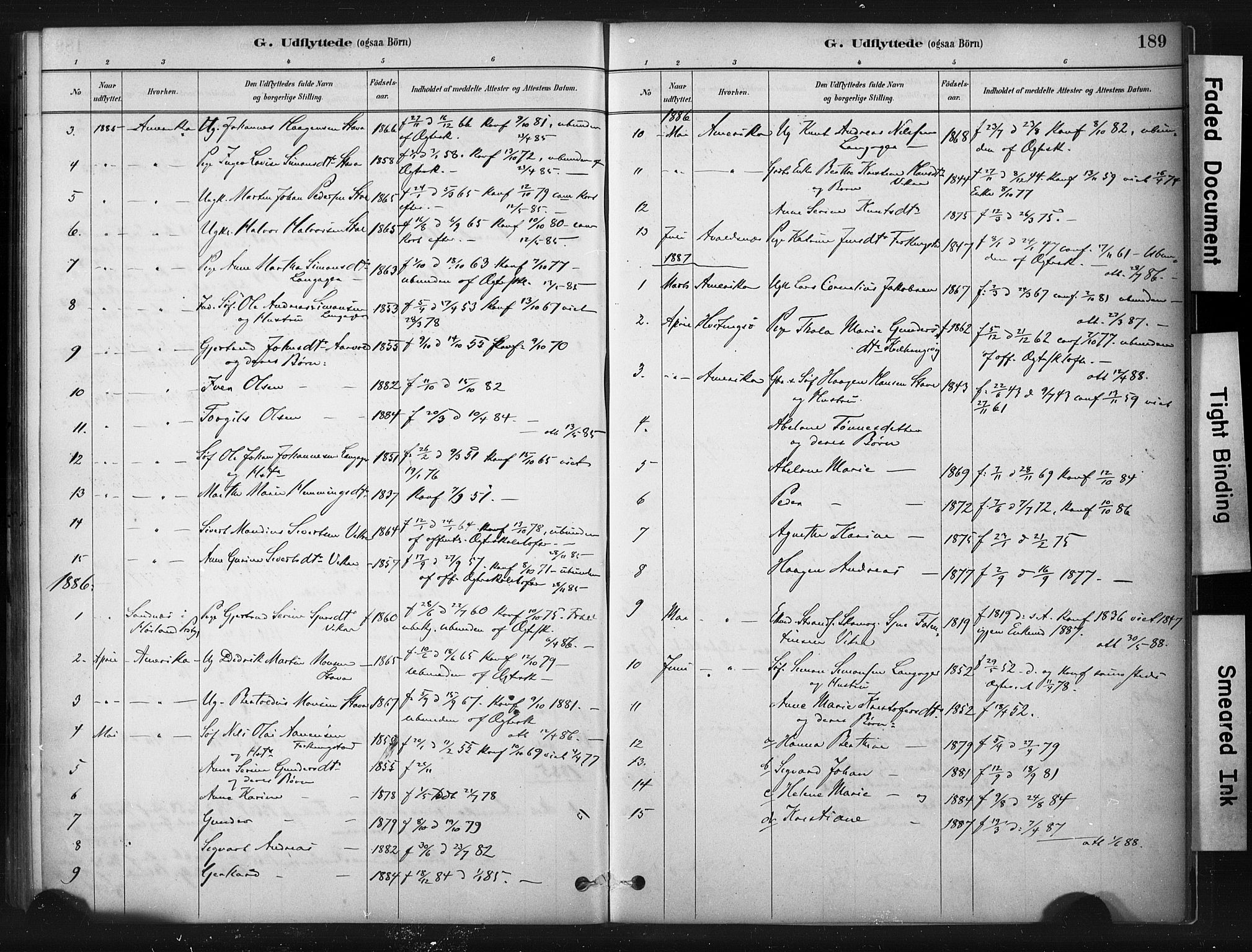 Skudenes sokneprestkontor, SAST/A -101849/H/Ha/Haa/L0010: Parish register (official) no. A 7, 1882-1912, p. 189