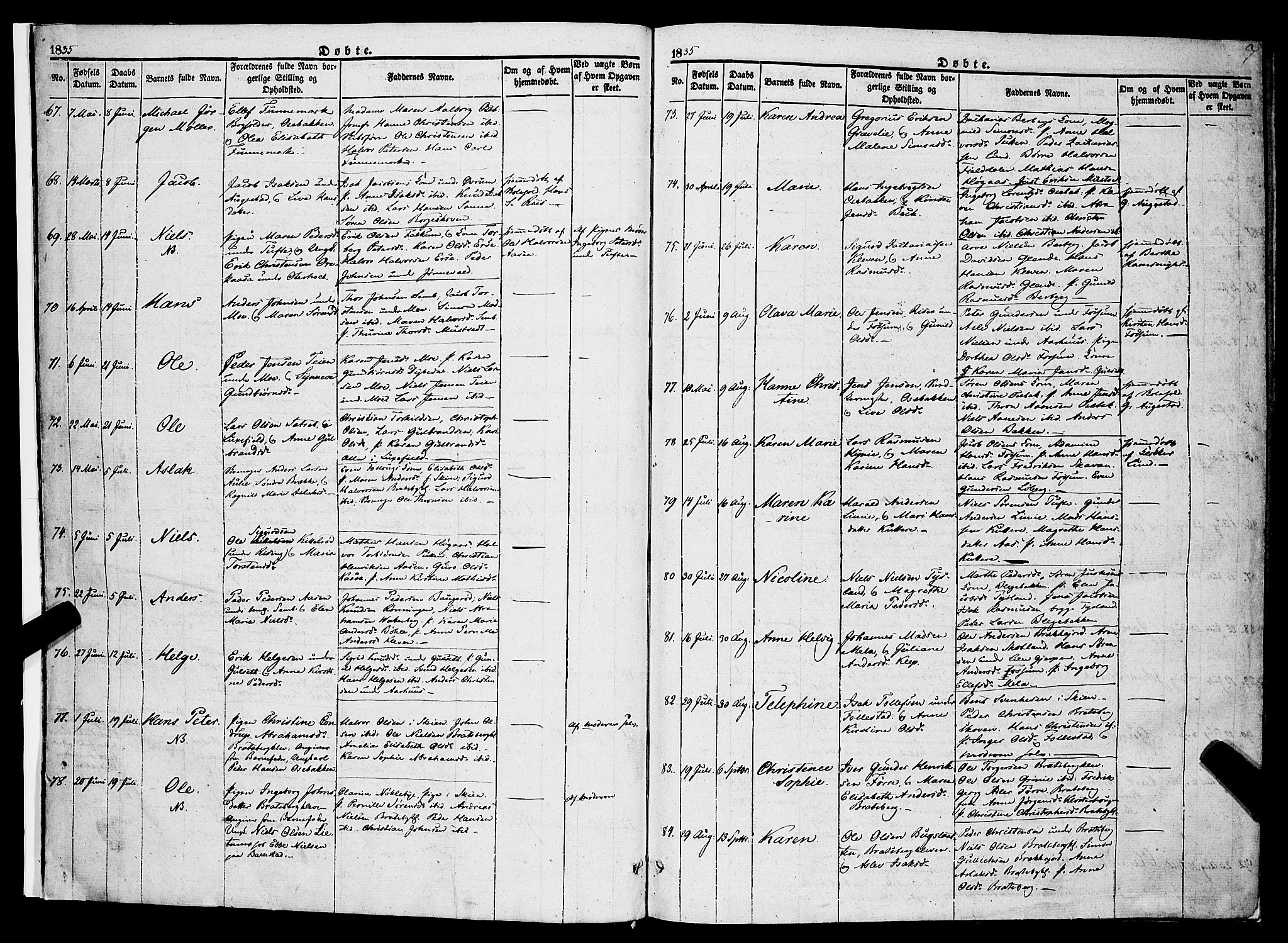 Gjerpen kirkebøker, SAKO/A-265/F/Fa/L0007a: Parish register (official) no. I 7A, 1834-1857, p. 7