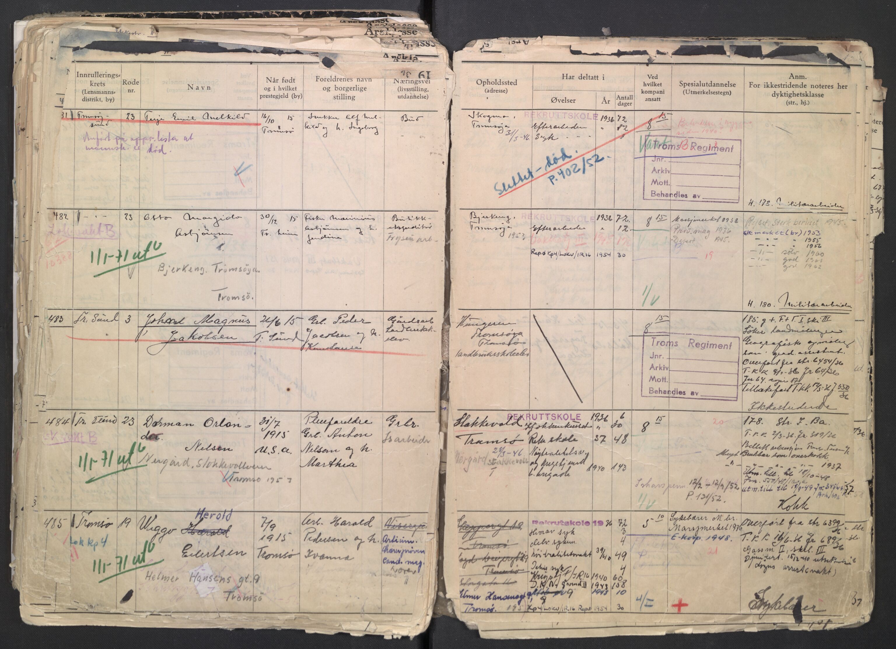 Forsvaret, Troms infanteriregiment nr. 16, AV/RA-RAFA-3146/P/Pa/L0007/0001: Ruller / Rulle for regimentets menige mannskaper, årsklasse 1936, 1936, p. 133