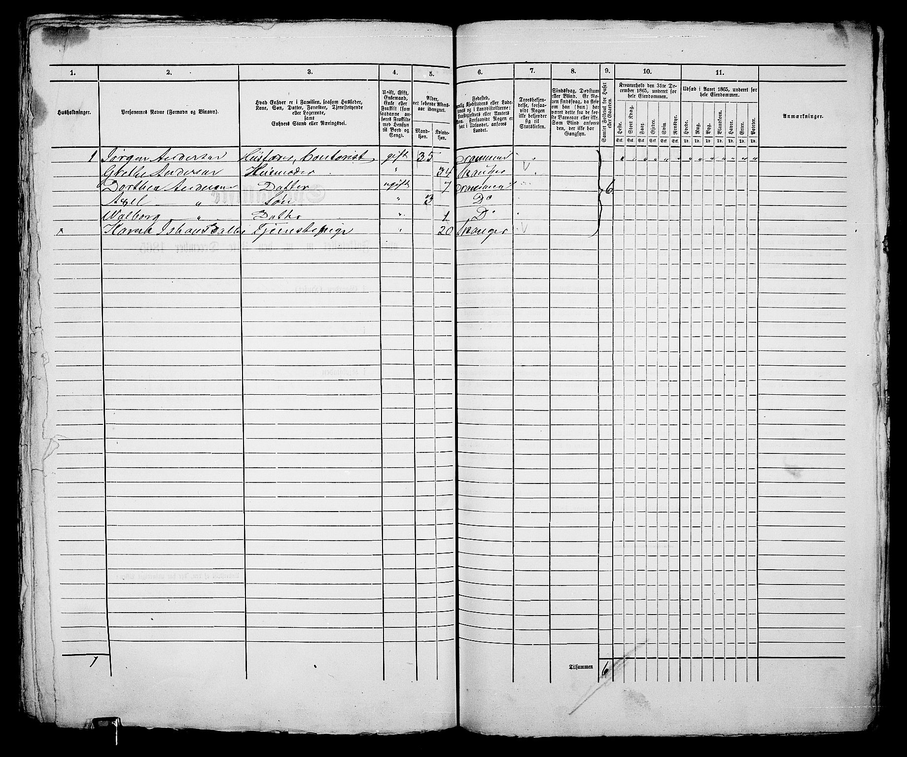 RA, 1865 census for Bragernes in Drammen, 1865, p. 430