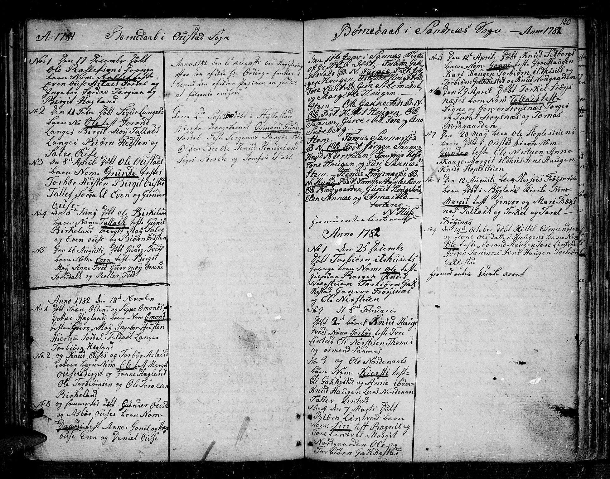 Bygland sokneprestkontor, SAK/1111-0006/F/Fa/Fab/L0002: Parish register (official) no. A 2, 1766-1816, p. 120