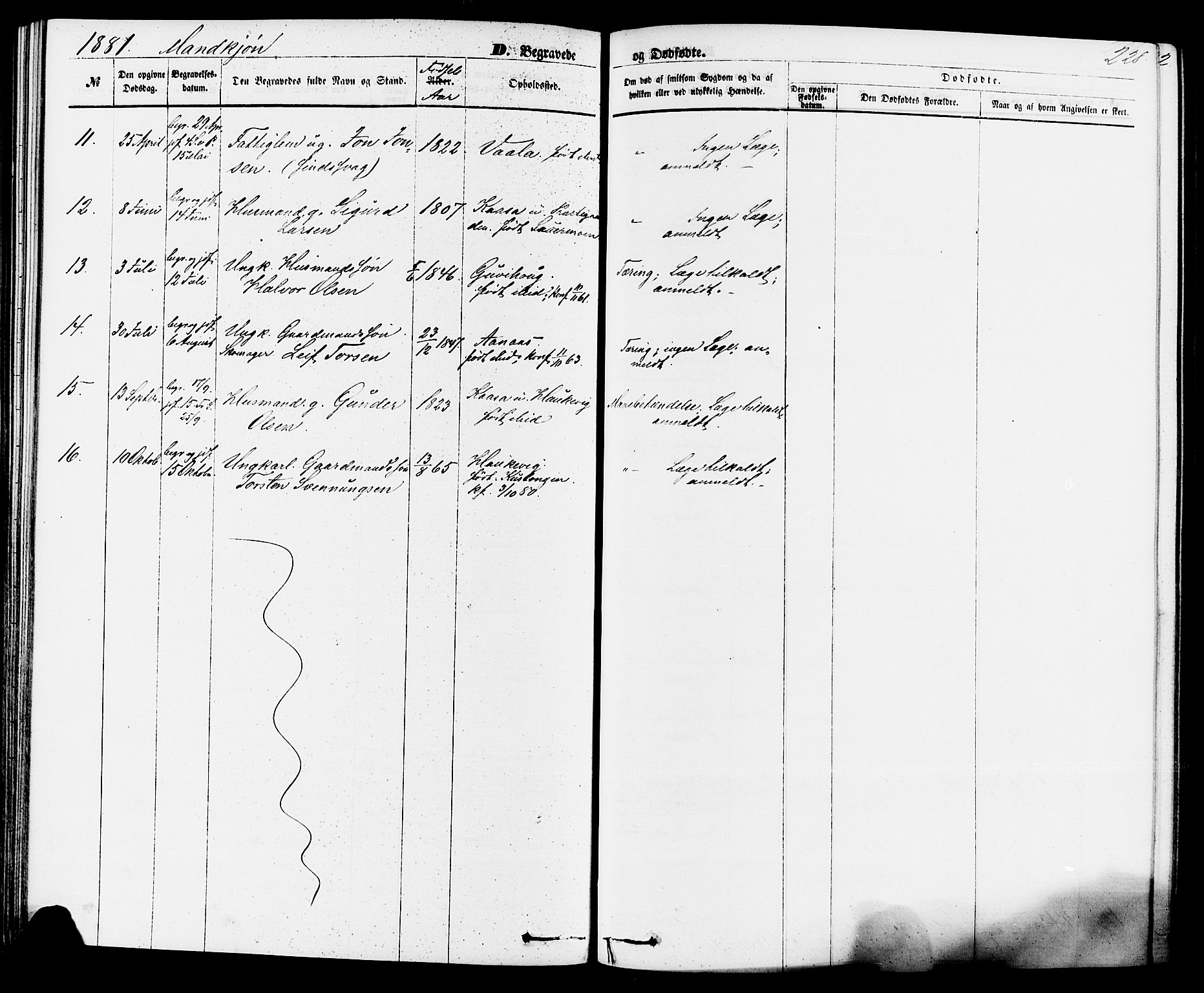 Sauherad kirkebøker, SAKO/A-298/F/Fa/L0008: Parish register (official) no. I 8, 1873-1886, p. 228