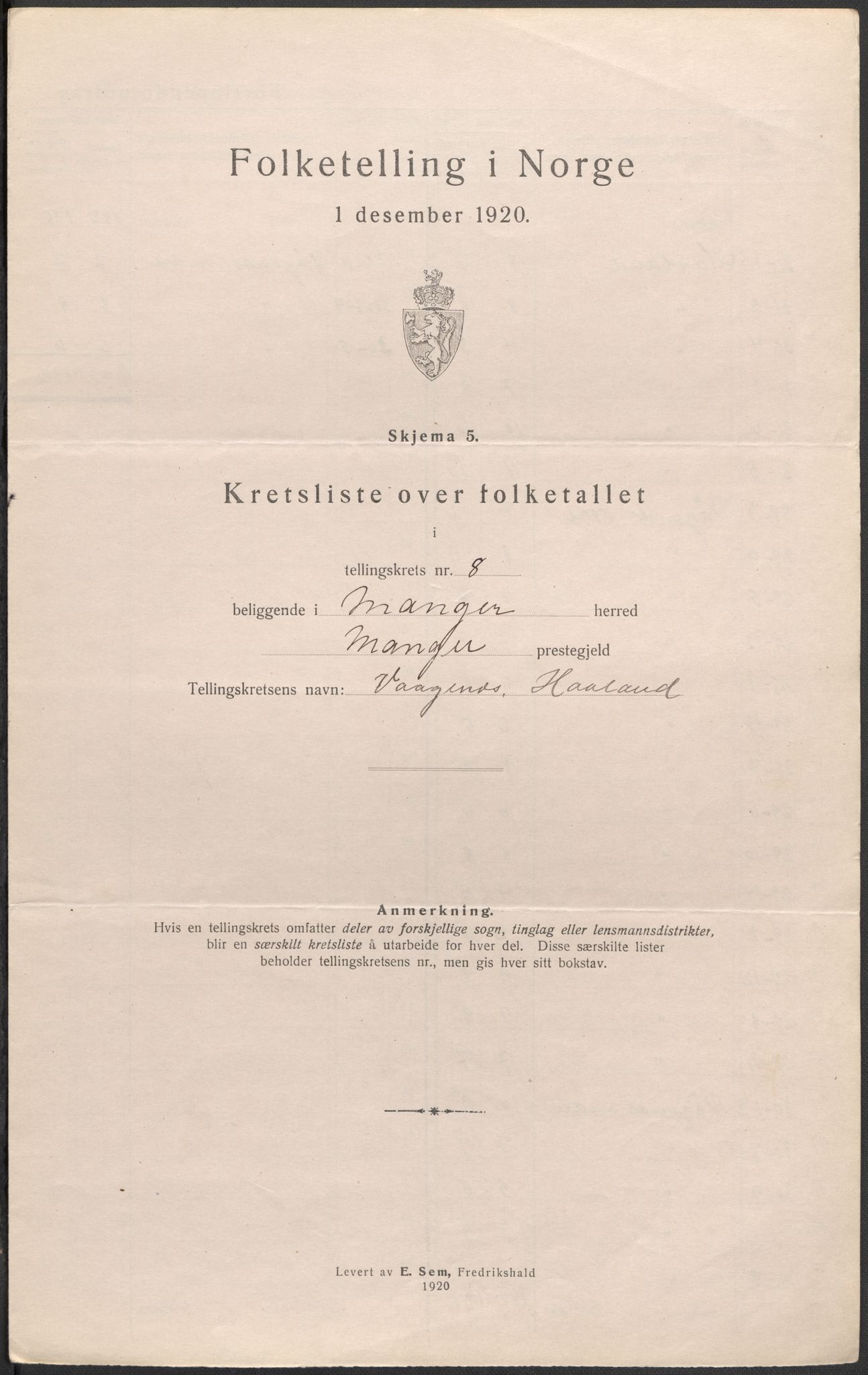 SAB, 1920 census for Manger, 1920, p. 26