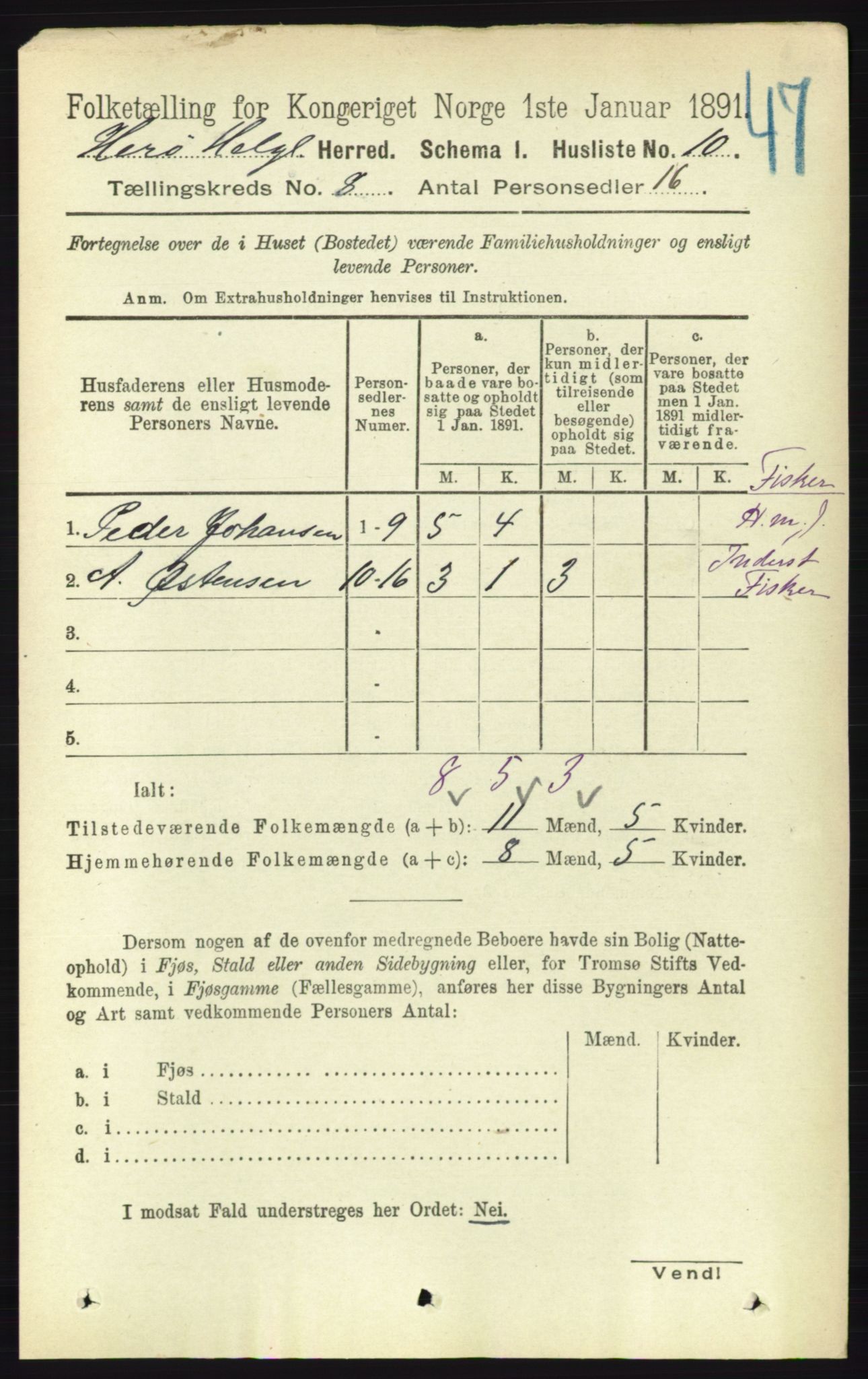 RA, 1891 census for 1818 Herøy, 1891, p. 2463