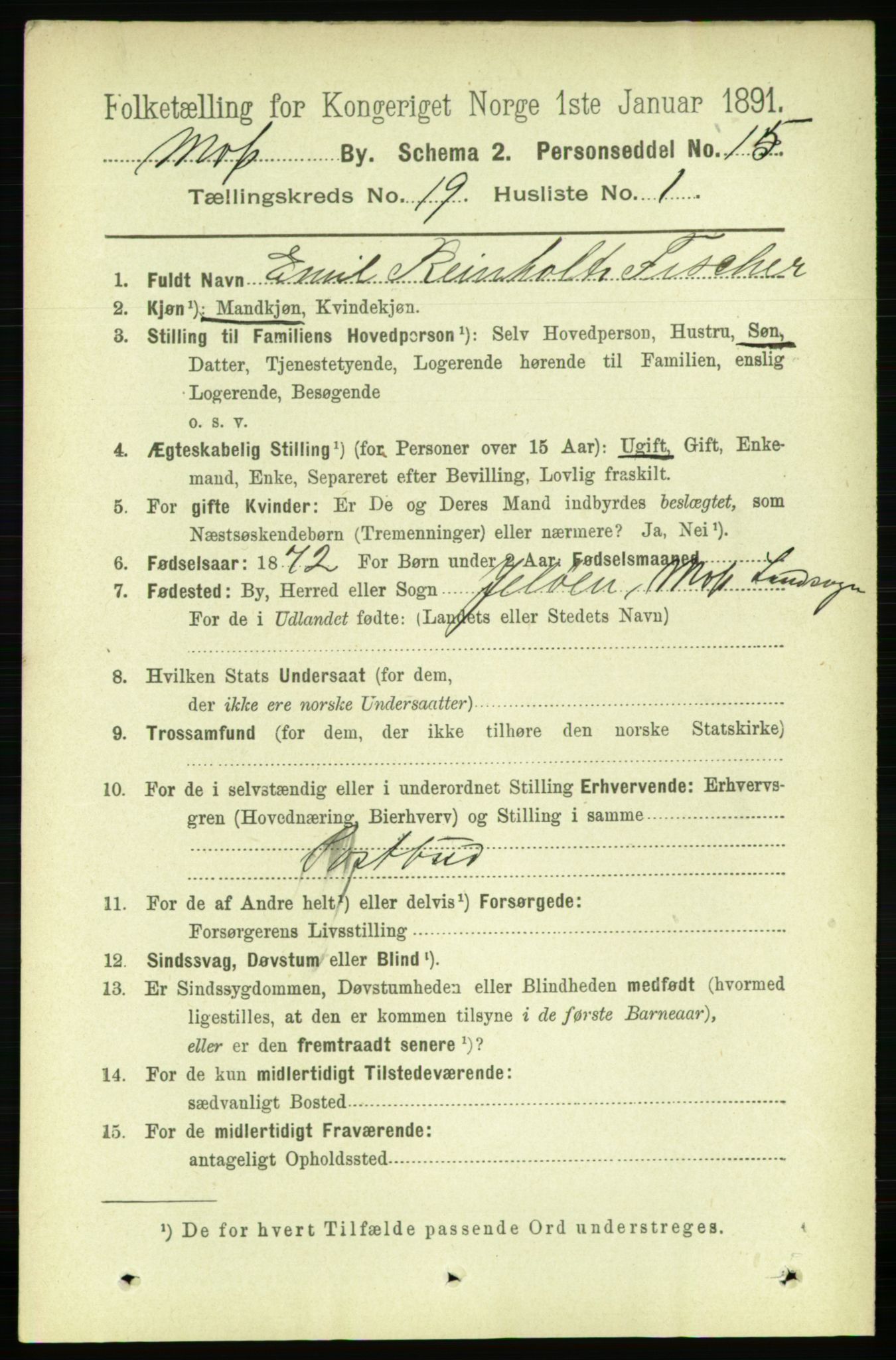 RA, 1891 census for 0104 Moss, 1891, p. 8585