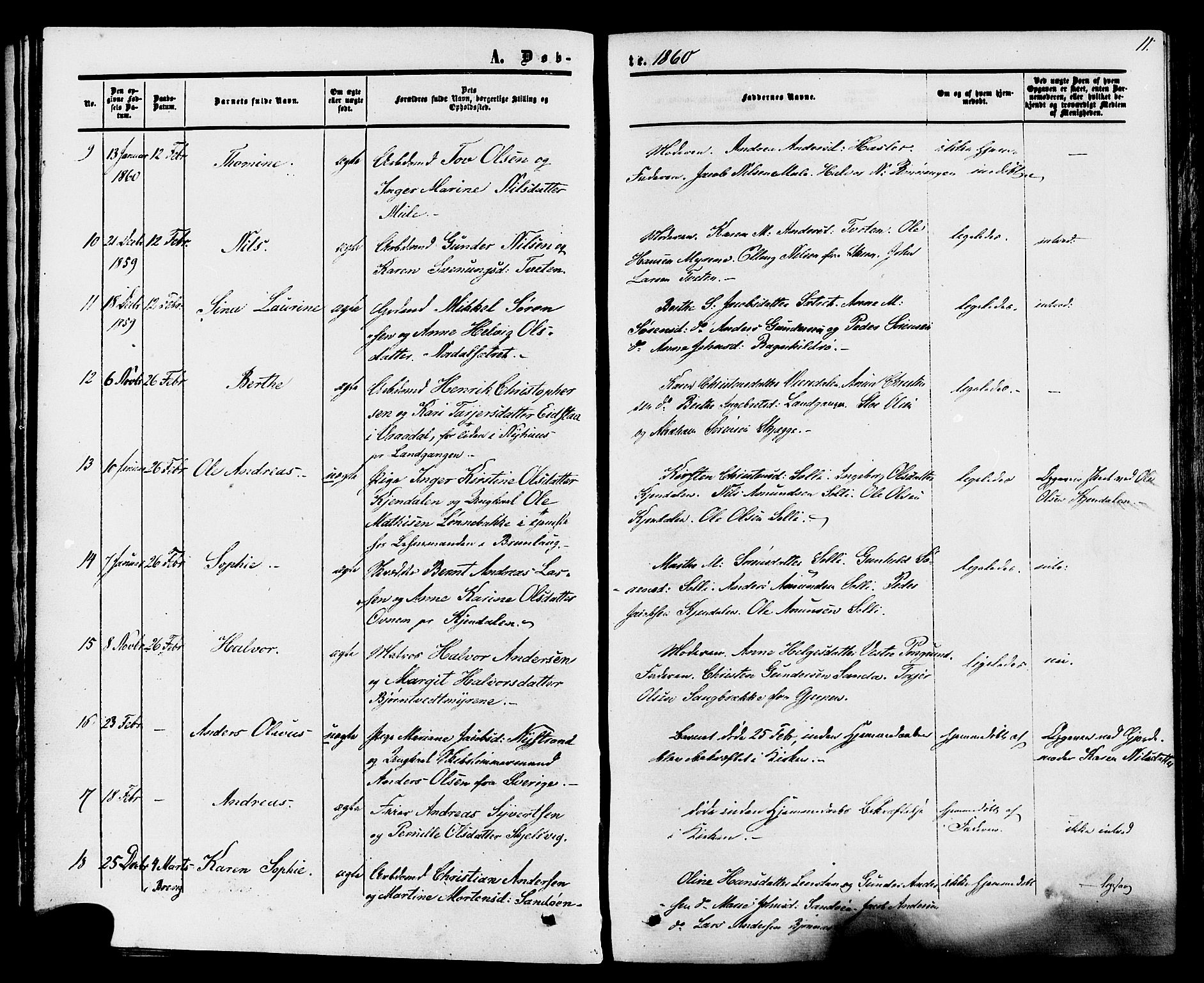Eidanger kirkebøker, SAKO/A-261/F/Fa/L0010: Parish register (official) no. 10, 1859-1874, p. 11