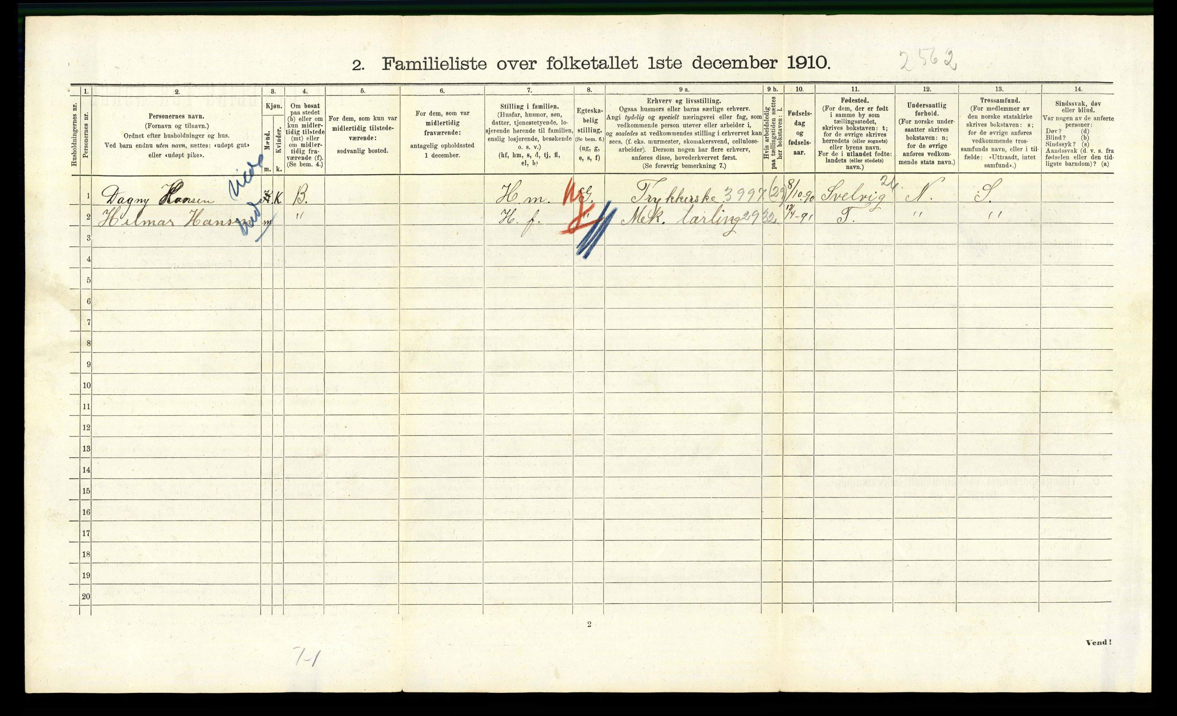 RA, 1910 census for Kristiania, 1910, p. 95080