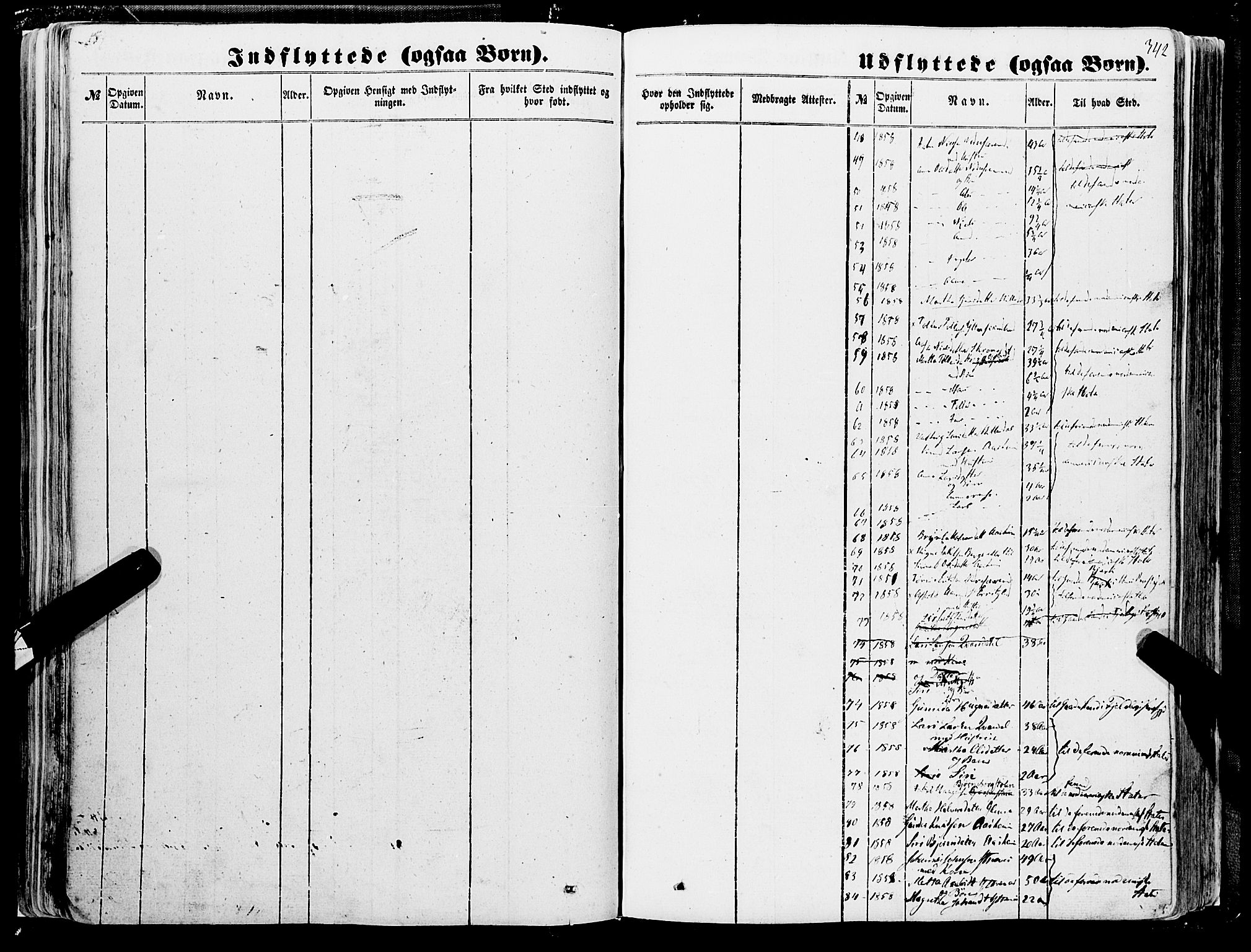 Skånevik sokneprestembete, SAB/A-77801/H/Haa: Parish register (official) no. A 5II, 1848-1869, p. 342